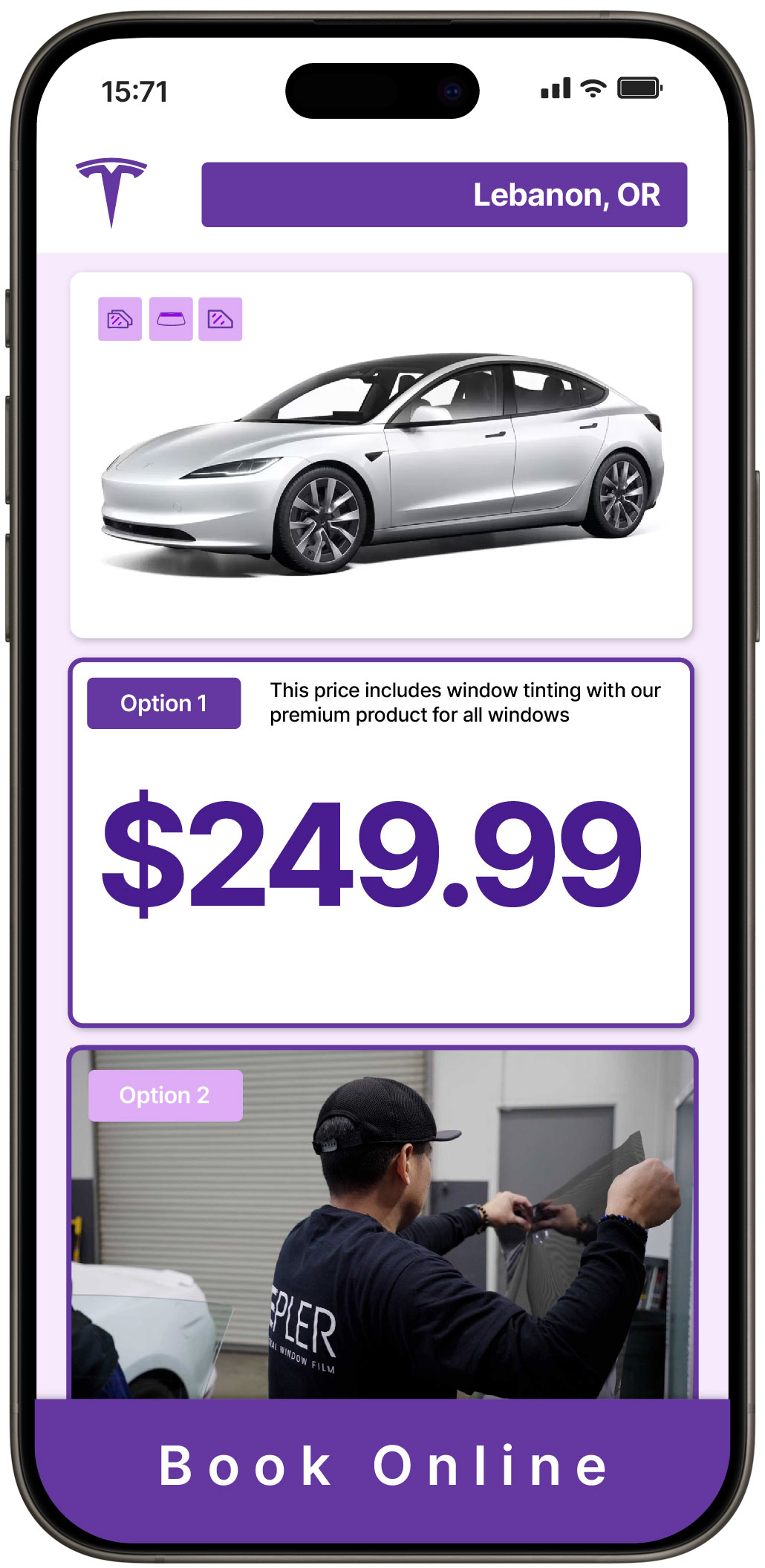 View Affordable Tesla Window Tinting Prices in Lebanon, Oregon