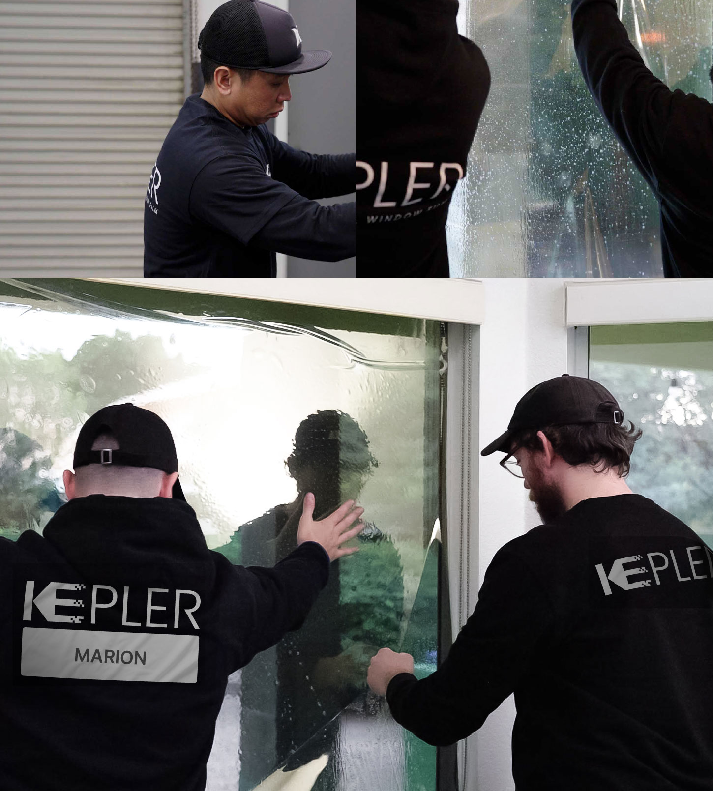 Kepler Technician Fitting High-tech Window Tint to Home in Marion