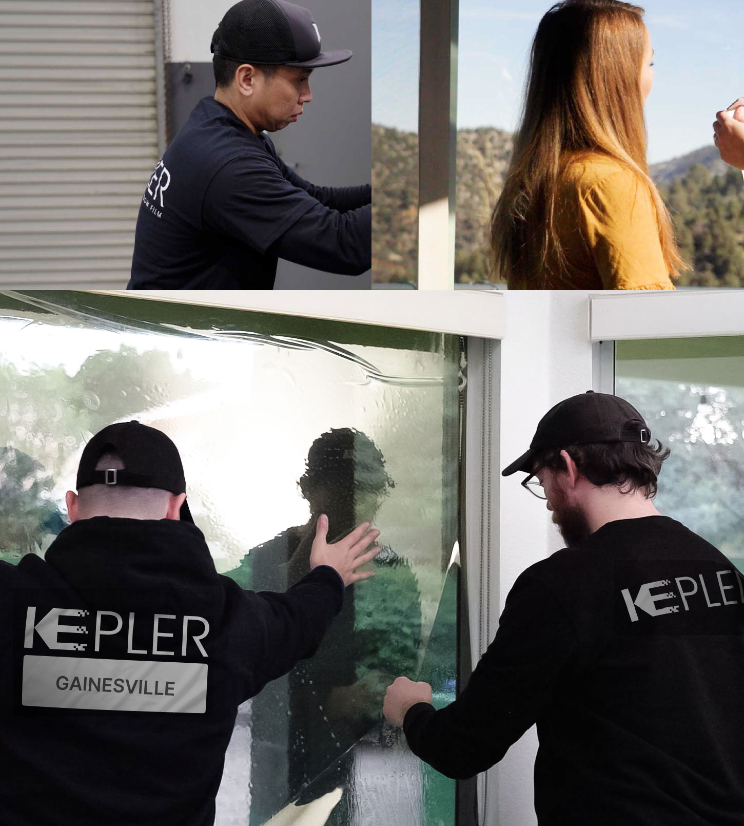 Kepler Technician Installing Advanced Window Tint to Home in Gainesville