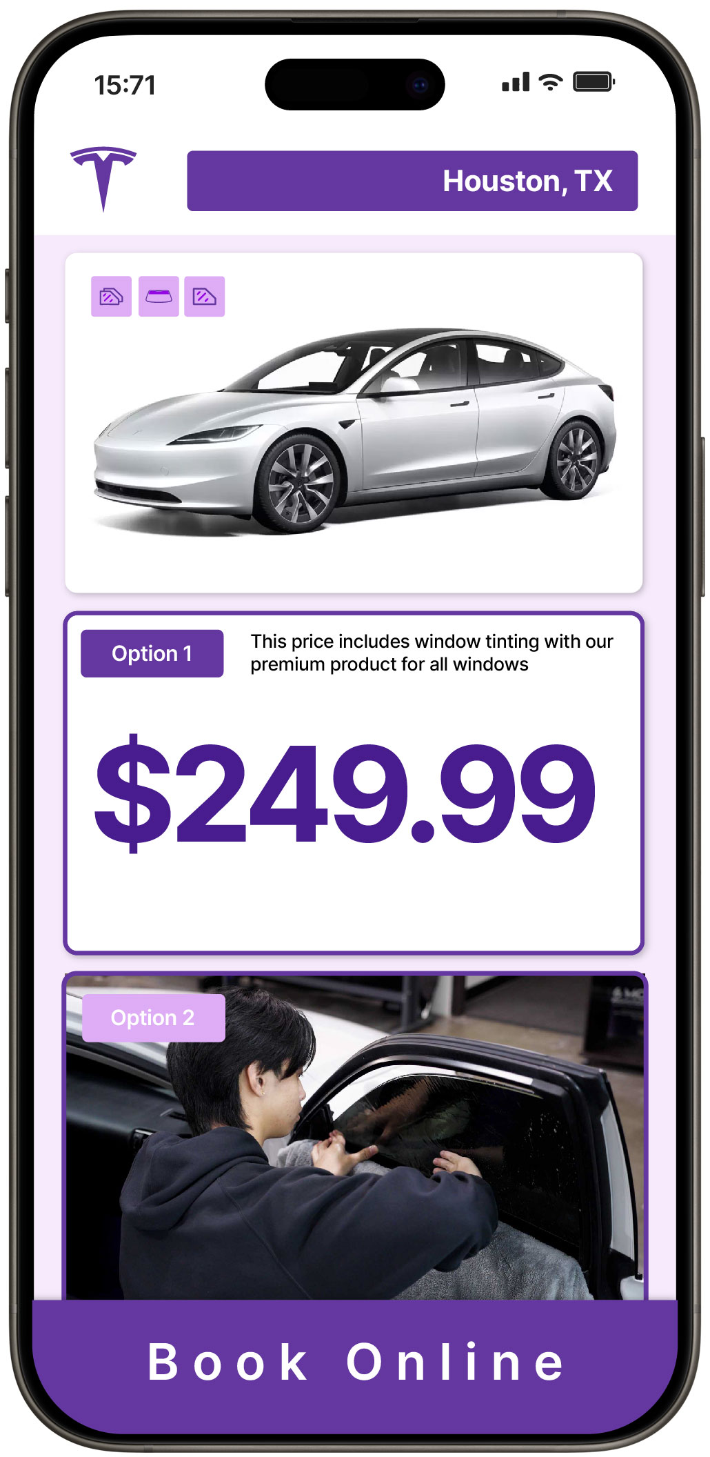 View Reasonable Tesla Window Tinting Rates in Houston, Texas