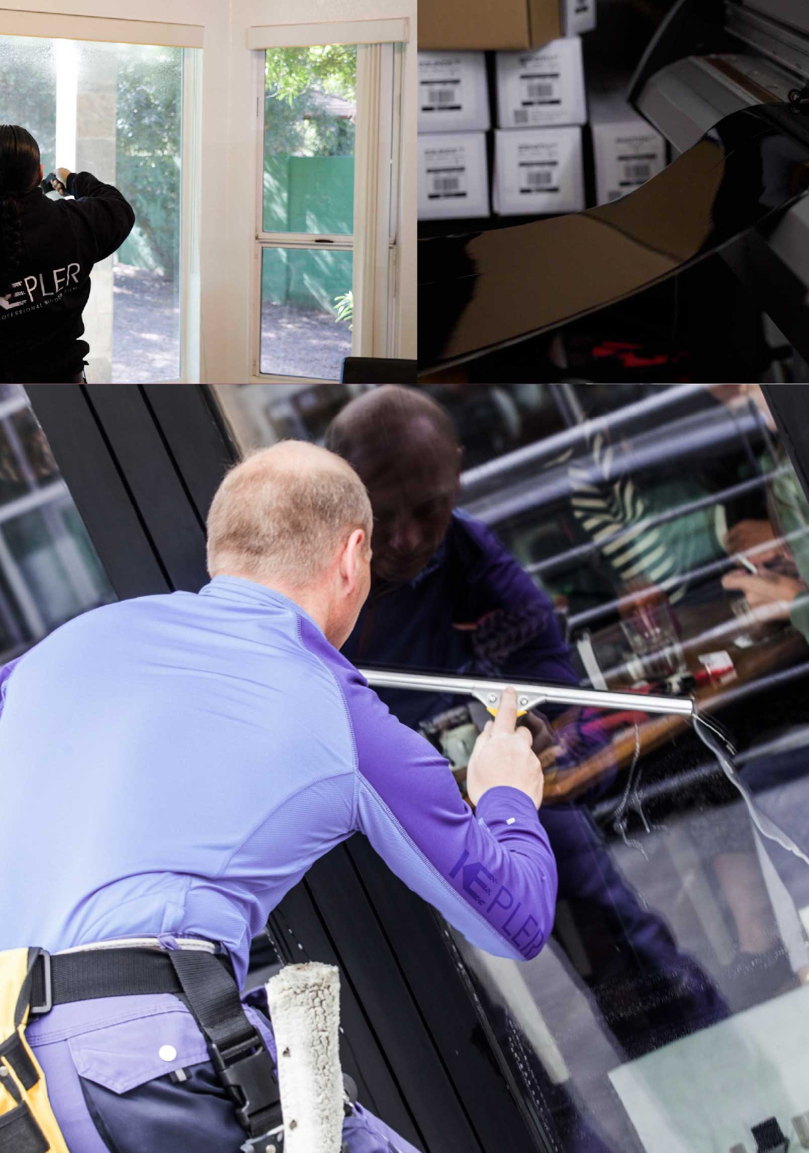 Kepler Expert Applying Anti-Graffiti Window Film to a Elmhurst Shop Front