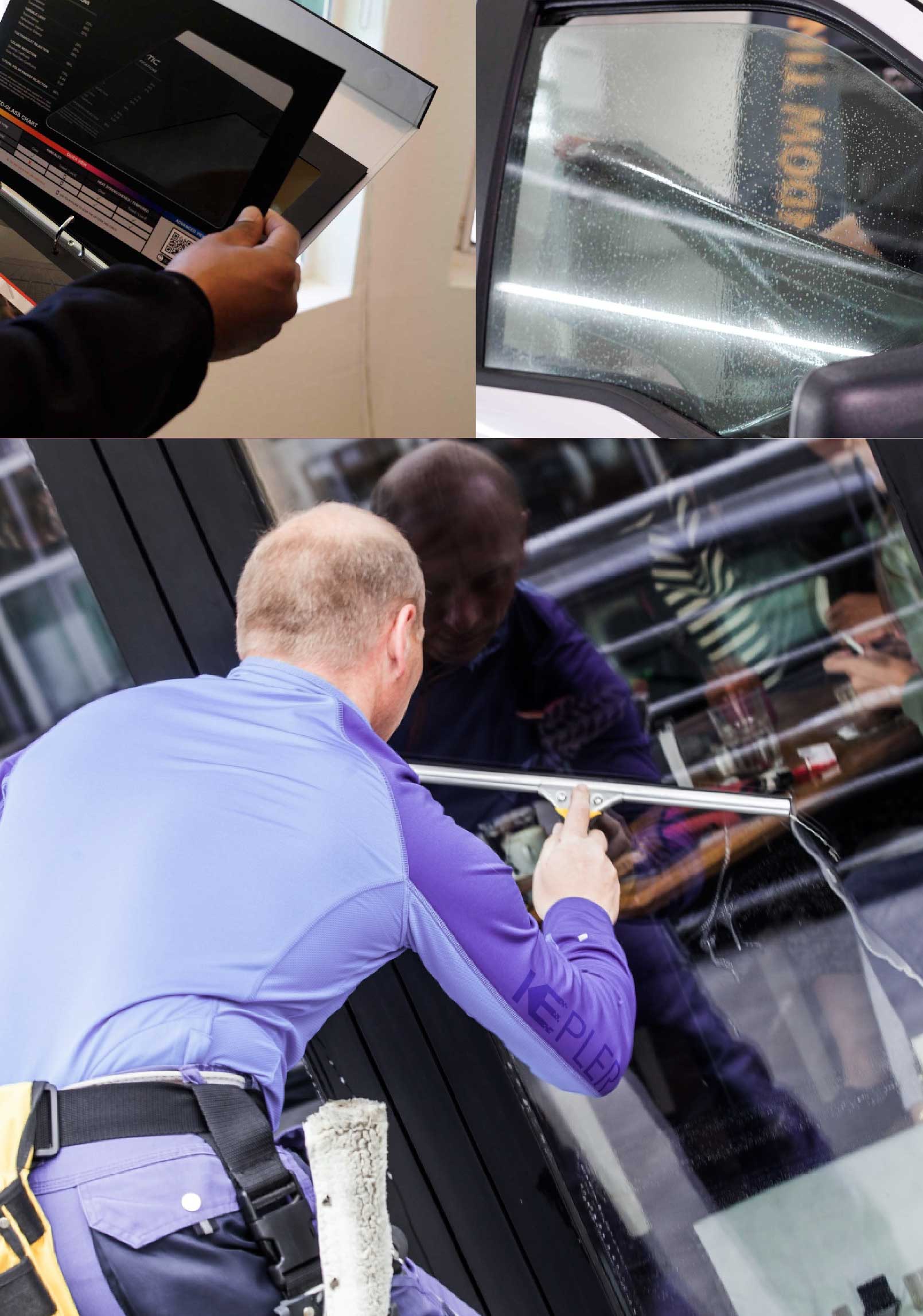Kepler Skilled Applying Anti-Graffiti Window Film to a Maplewood Shop Front