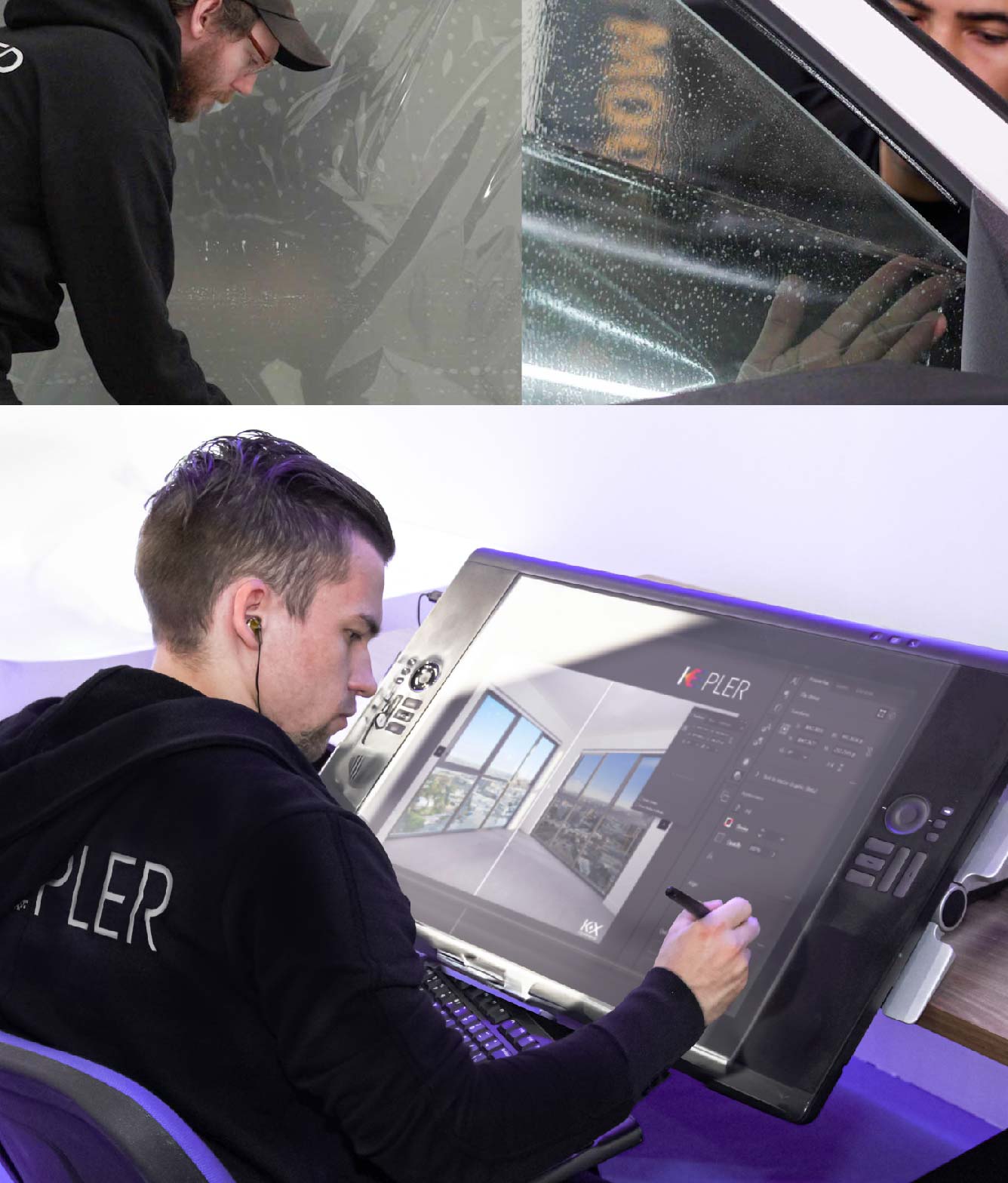 Kepler Specialist Performing Commercial Window Tinting in Bryan Bryan