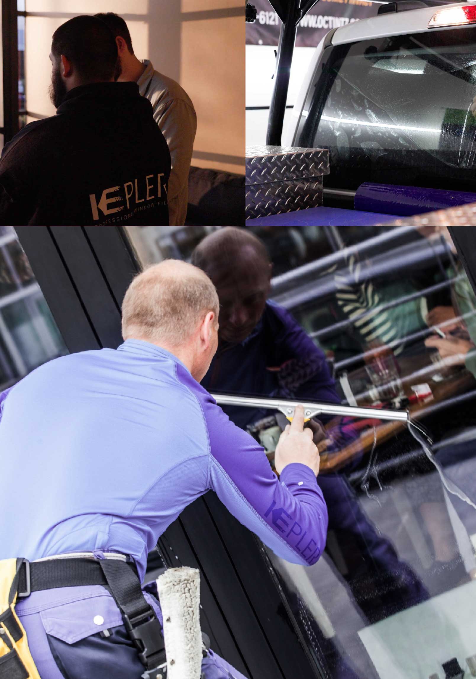 Kepler Professional Applying Anti-Graffiti Window Film to a Fountain Hills Shop Front