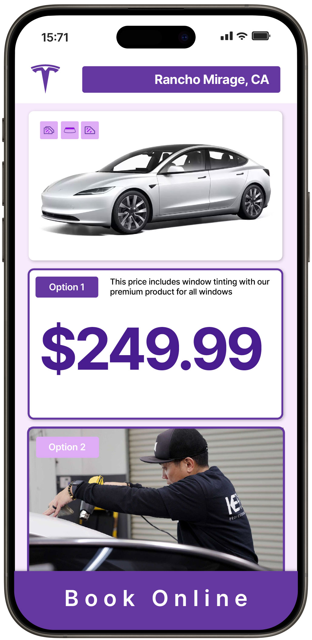 View Reasonable Tesla Window Tinting Rates in Rancho Mirage, California