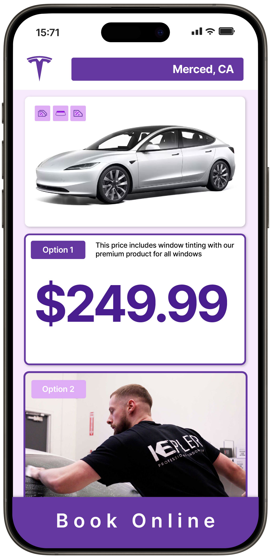 View Affordable Tesla Window Tinting Rates in Merced, California