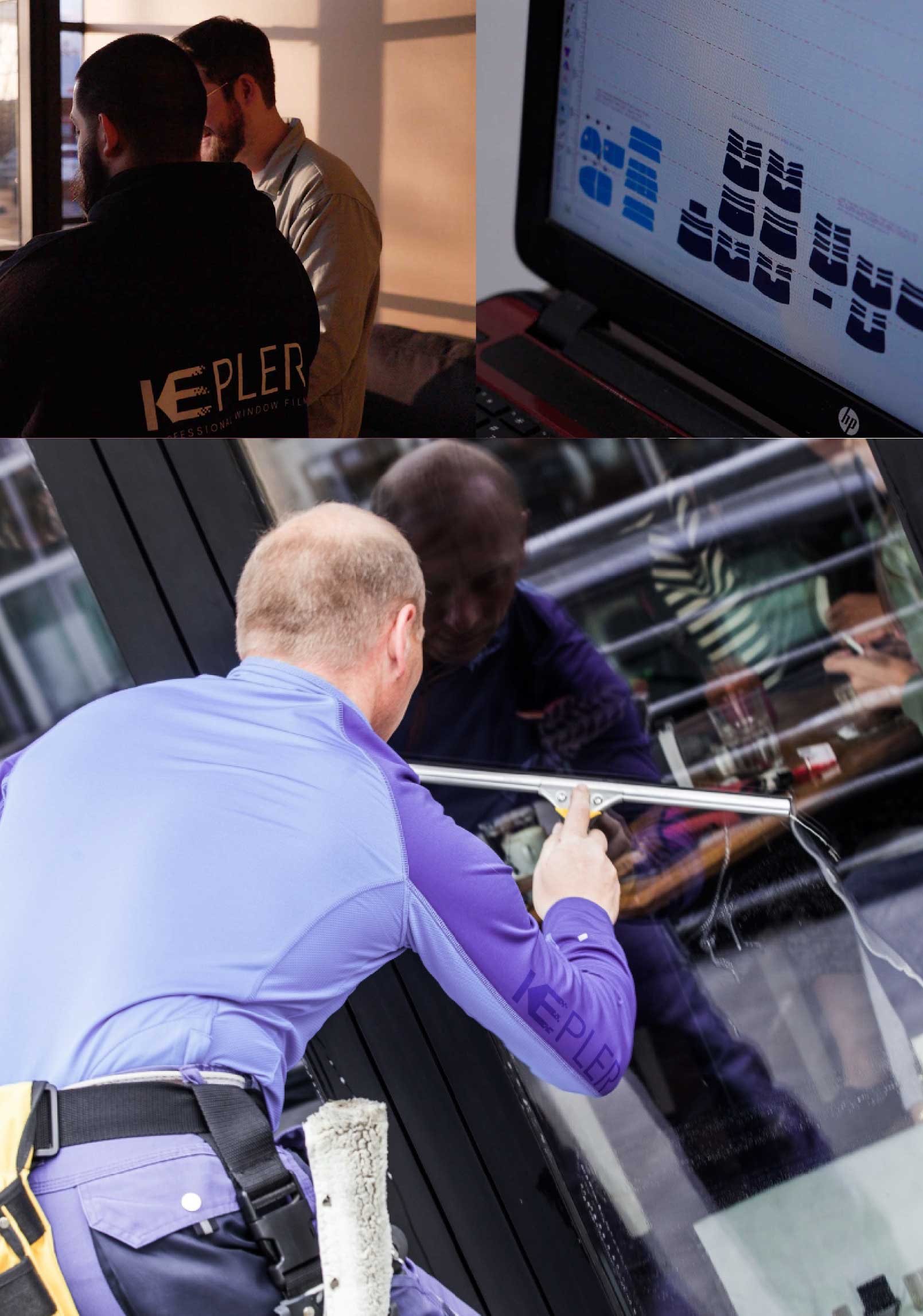 Kepler Professional Applying Anti-Graffiti Window Film to a Union City Shop Front
