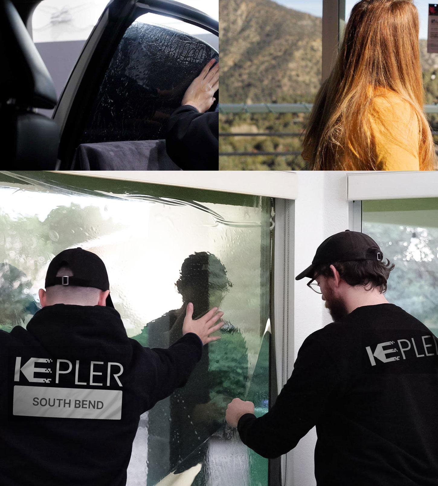 Expert Technician Installing Ceramic Window Tint to Home in South Bend