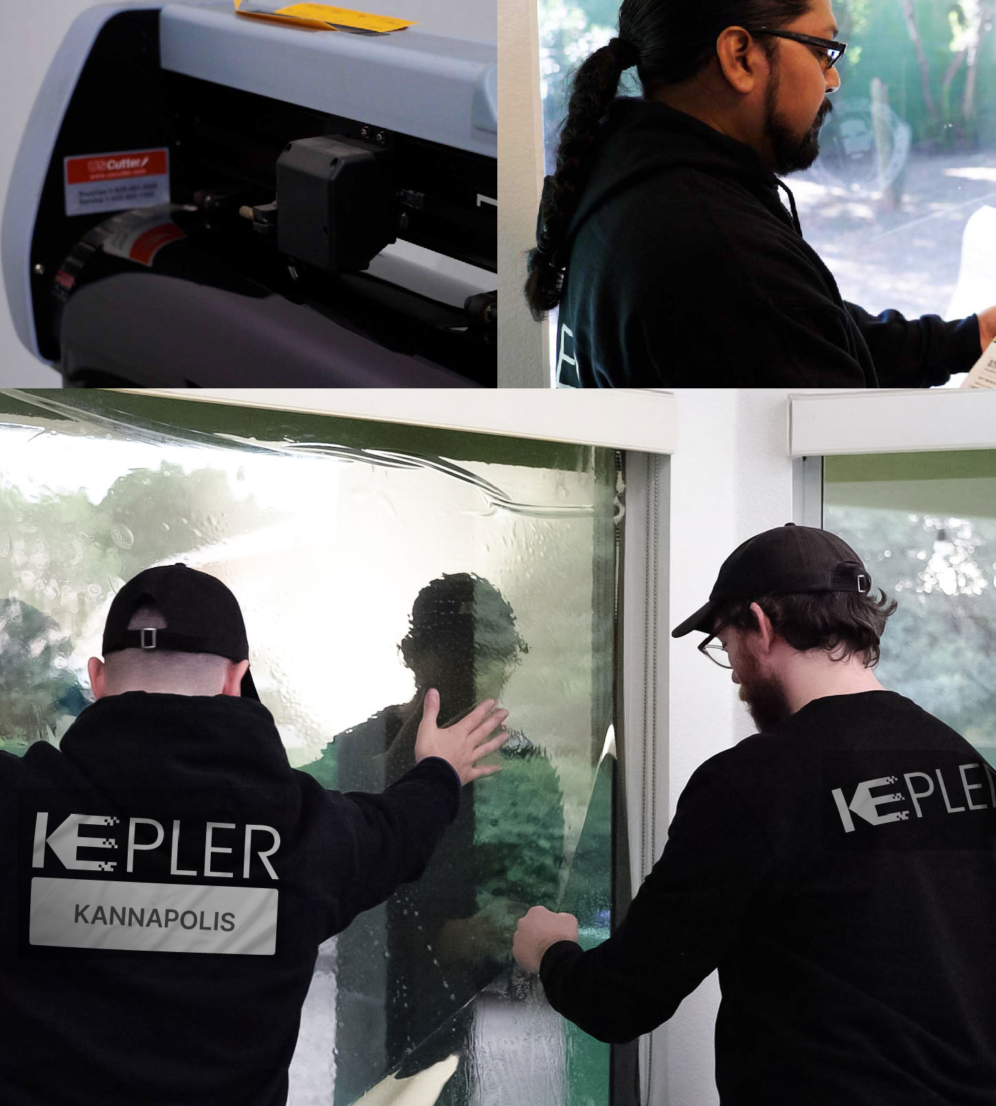 Expert Technician Applying Ceramic Window Tint to Home in Kannapolis