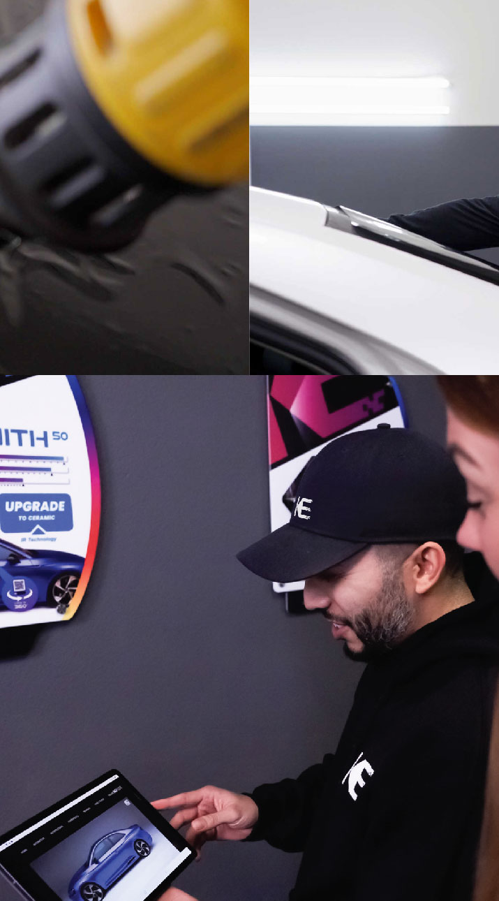 Kepler Dealer Showing Car Window Film Options to Customer in Bayside, California