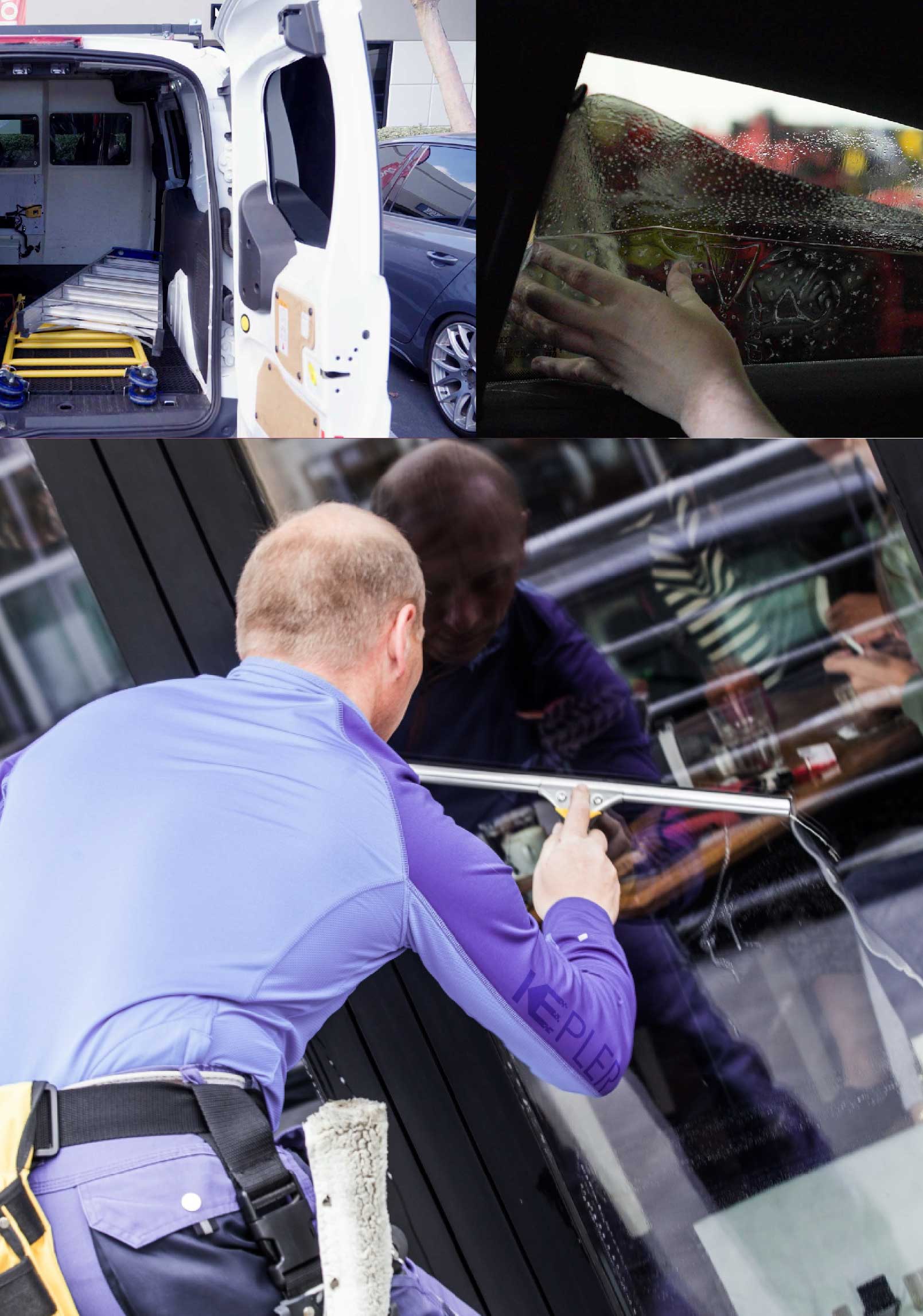 Kepler Skilled Applying Anti-Graffiti Window Film to a Statesboro Shop Front