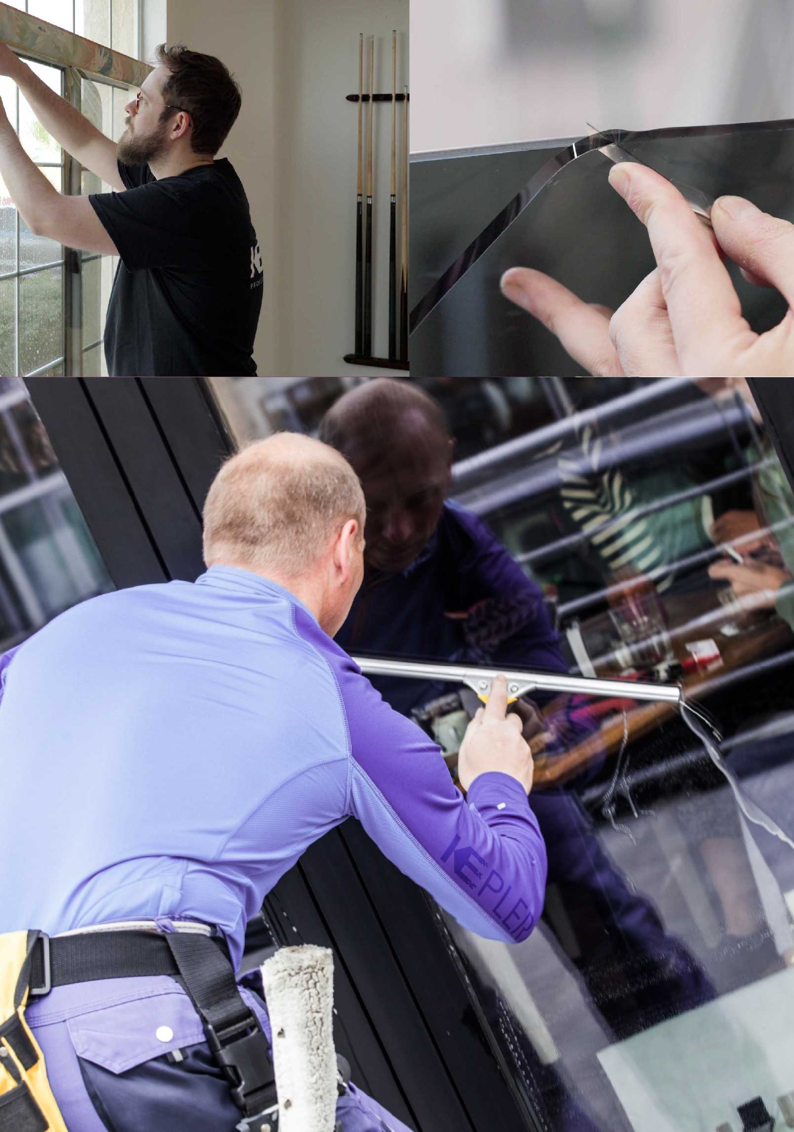 Kepler Professional Applying Anti-Graffiti Window Film to a Gainesville Shop Front