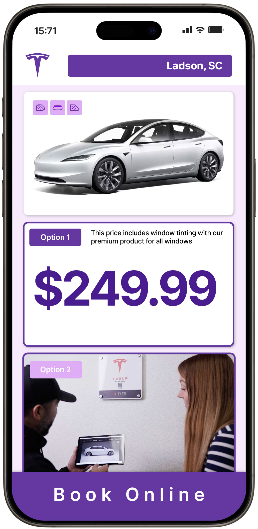 View Affordable Tesla Window Tinting Prices in Ladson, South Carolina