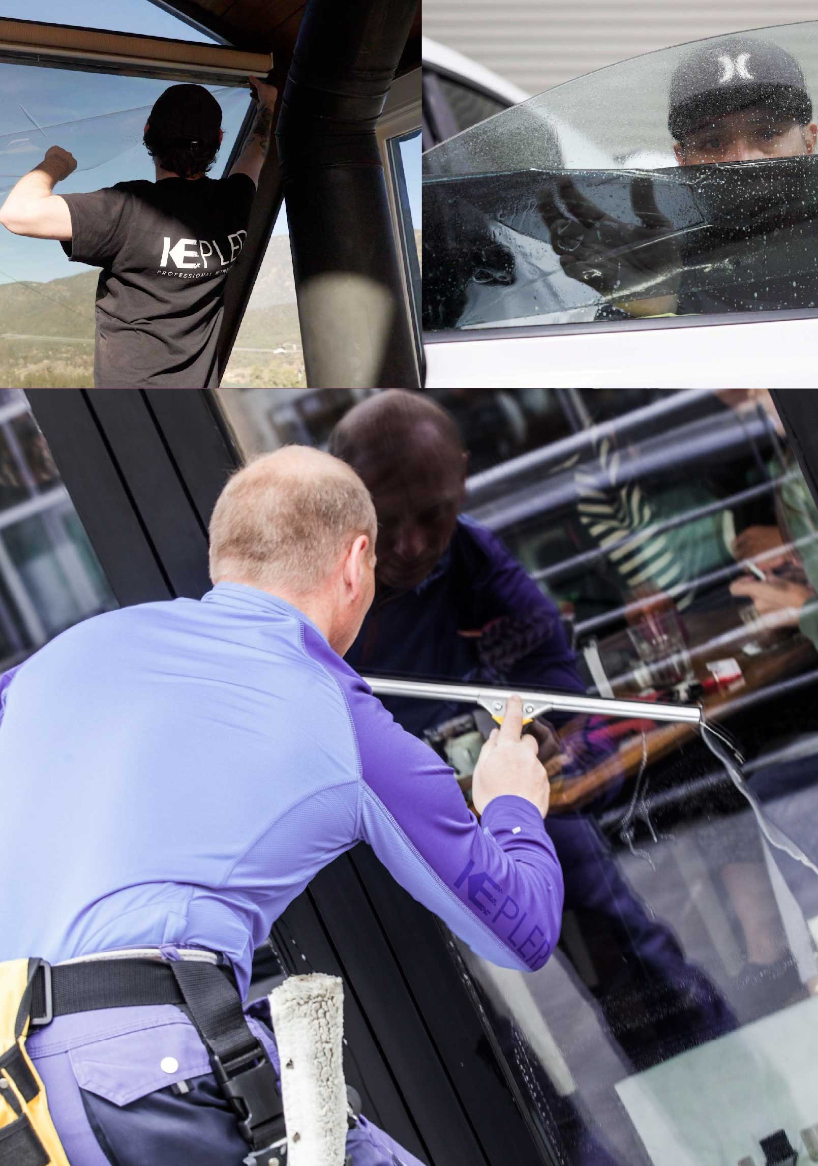 Kepler Professional Applying Anti-Graffiti Window Film to a Coral Gables Shop Front