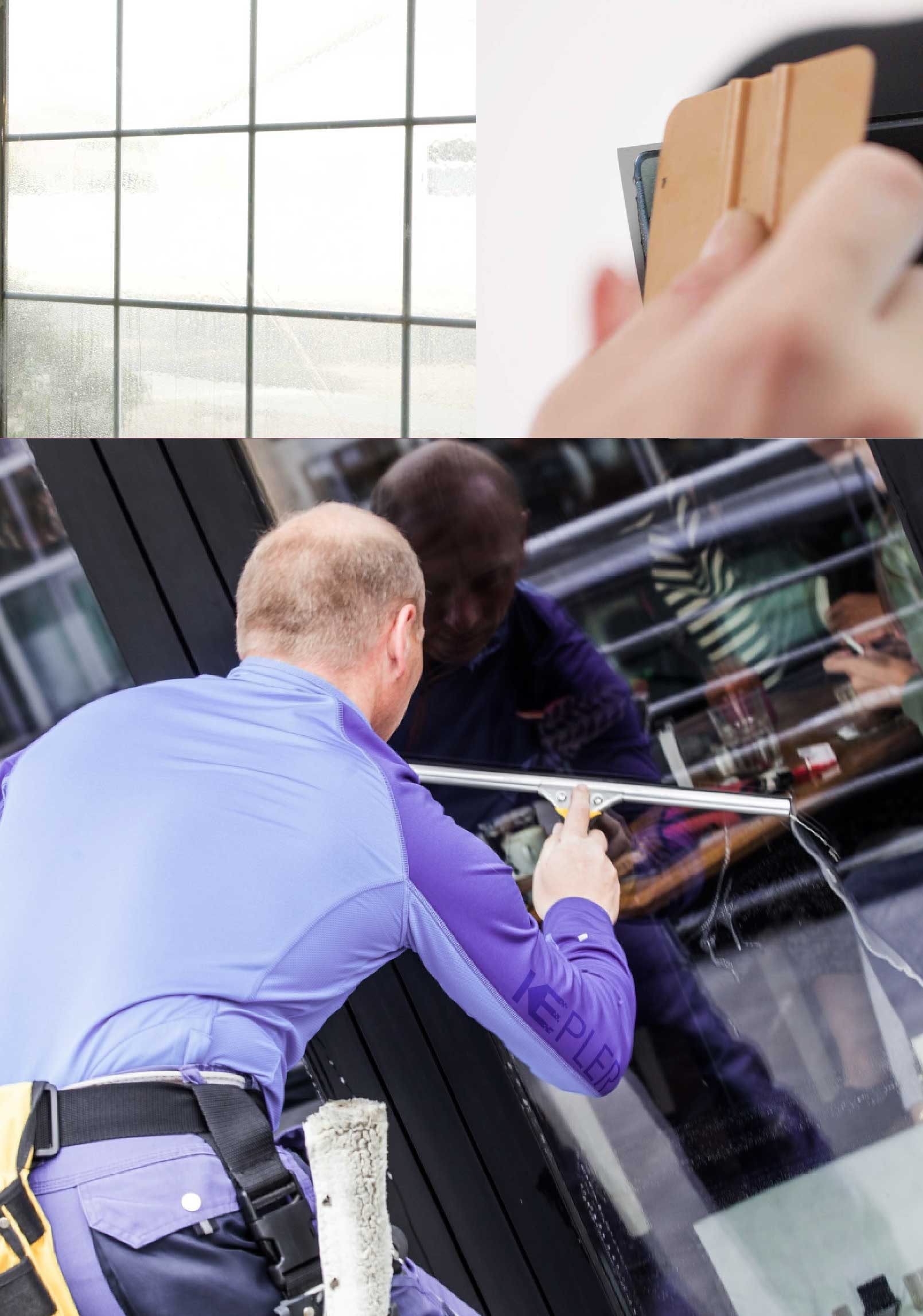Kepler Professional Applying Anti-Graffiti Window Film to a Greenville Shop Front
