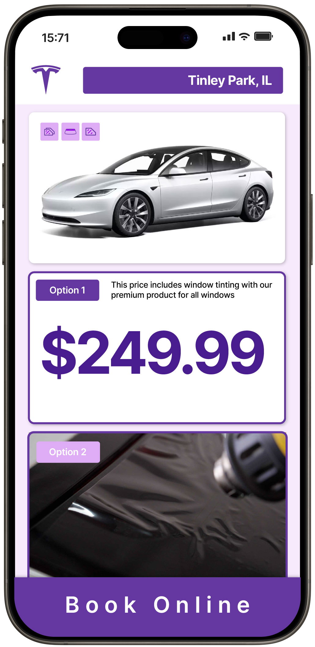 View Reasonable Tesla Window Tinting Costs in Tinley Park, Illinois