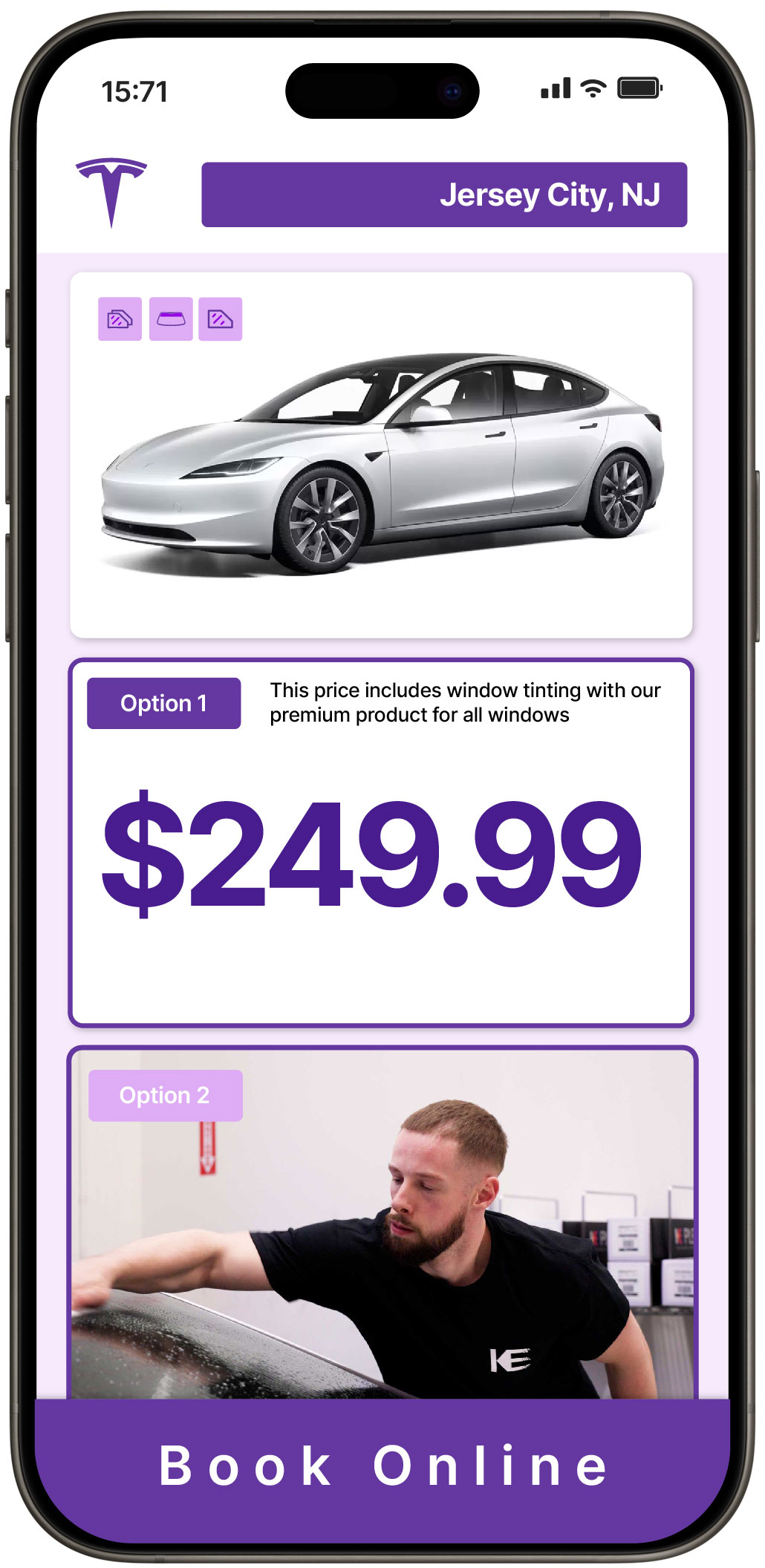 View Affordable Tesla Window Tinting Costs in Jersey City, New Jersey