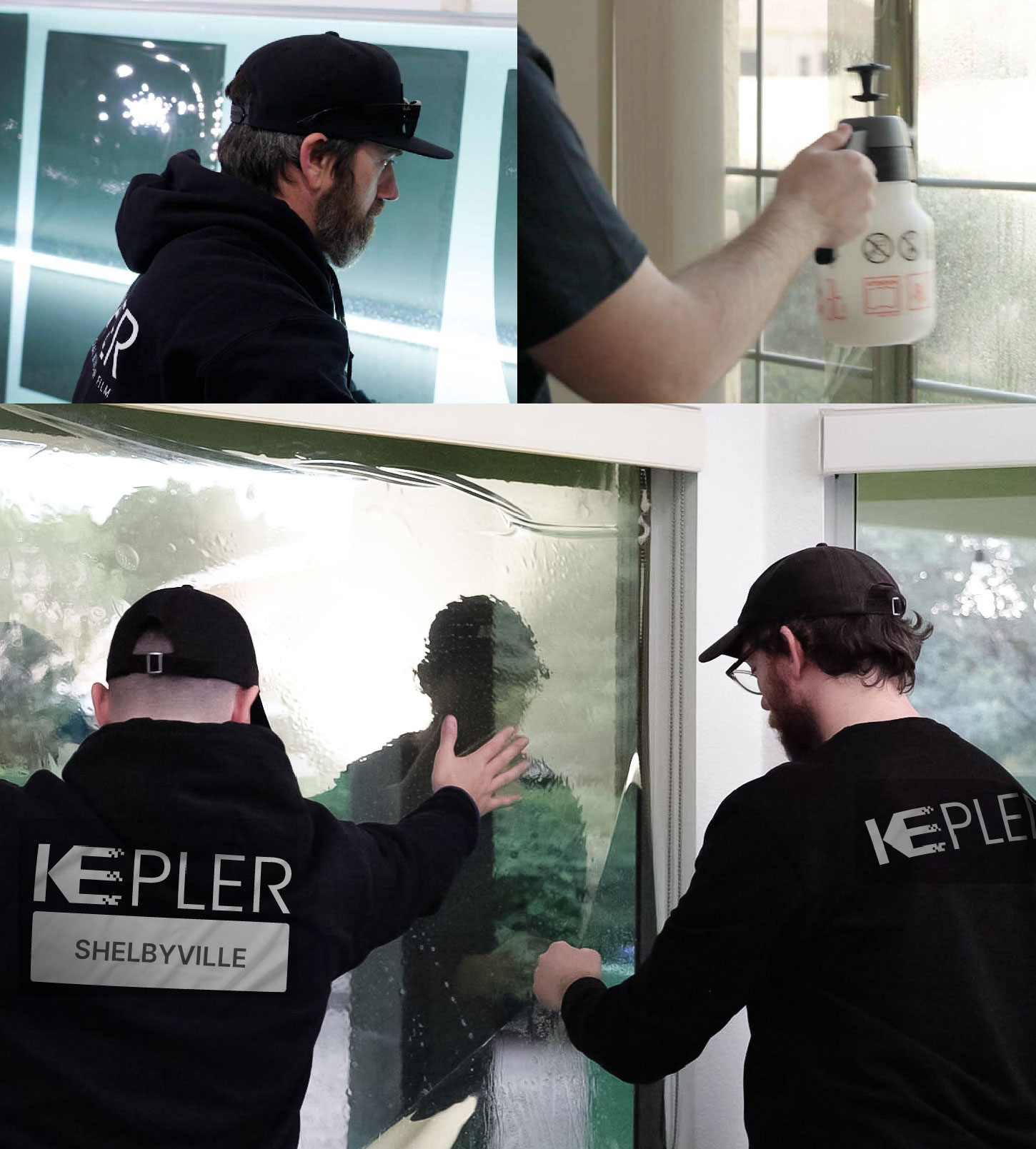 Kepler Technician Installing Ceramic Window Tint to Home in Shelbyville
