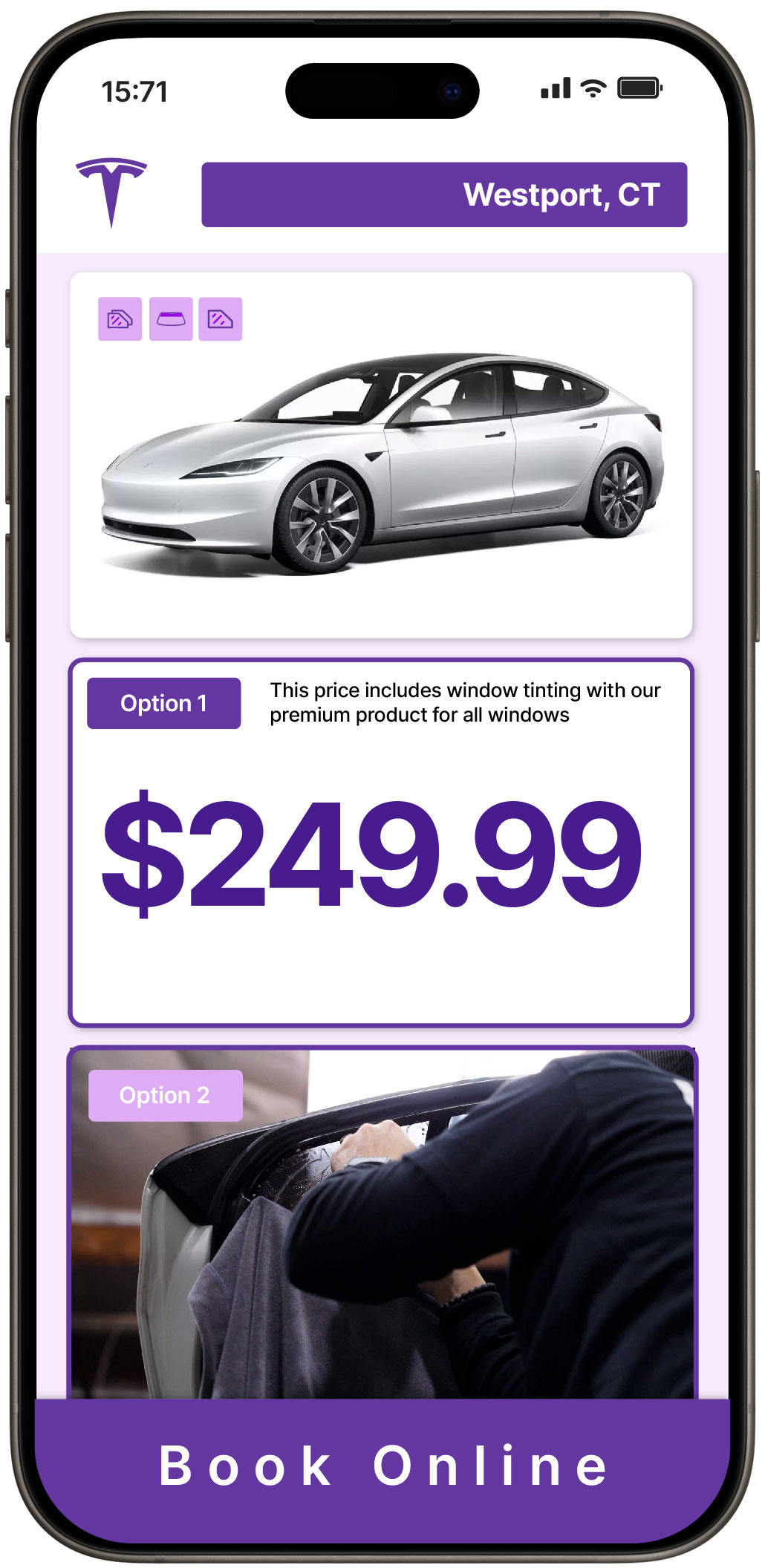 View Affordable Tesla Window Tinting Costs in Westport, Connecticut
