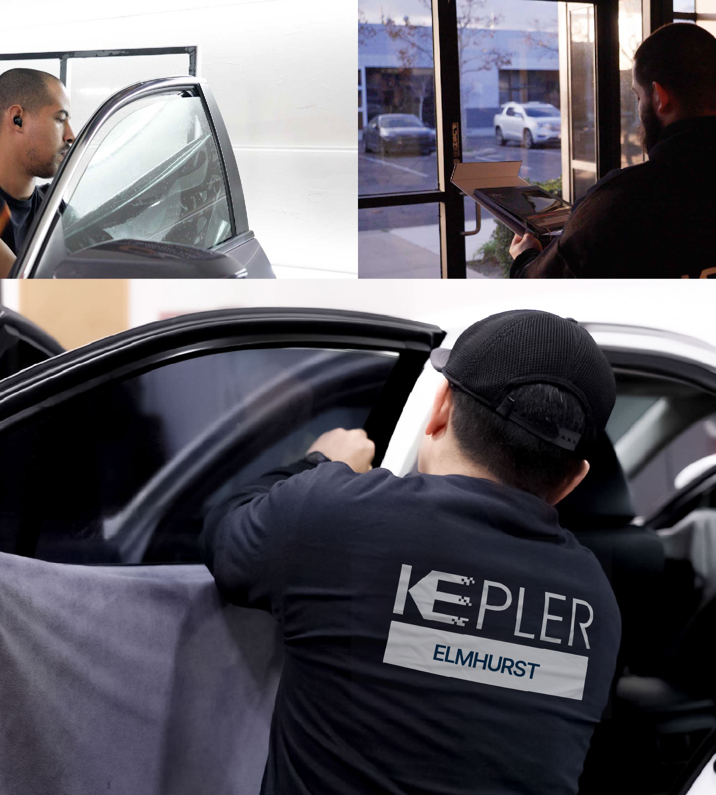 Automotive Window Tinting Expert Applying Film in Elmhurst, New York