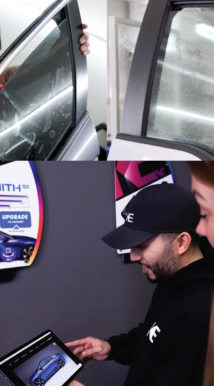 Kepler Dealer Showing Car Window Film Options to Customer in Somerset, New Jersey