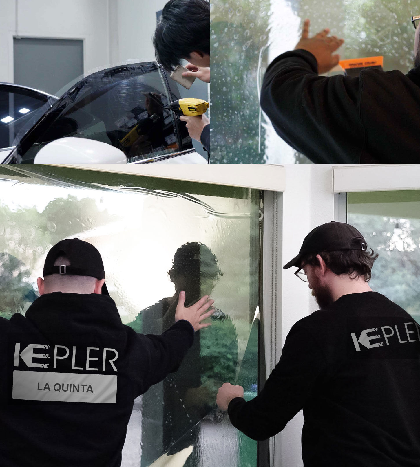 Expert Technician Installing Advanced Window Tint to Home in La Quinta