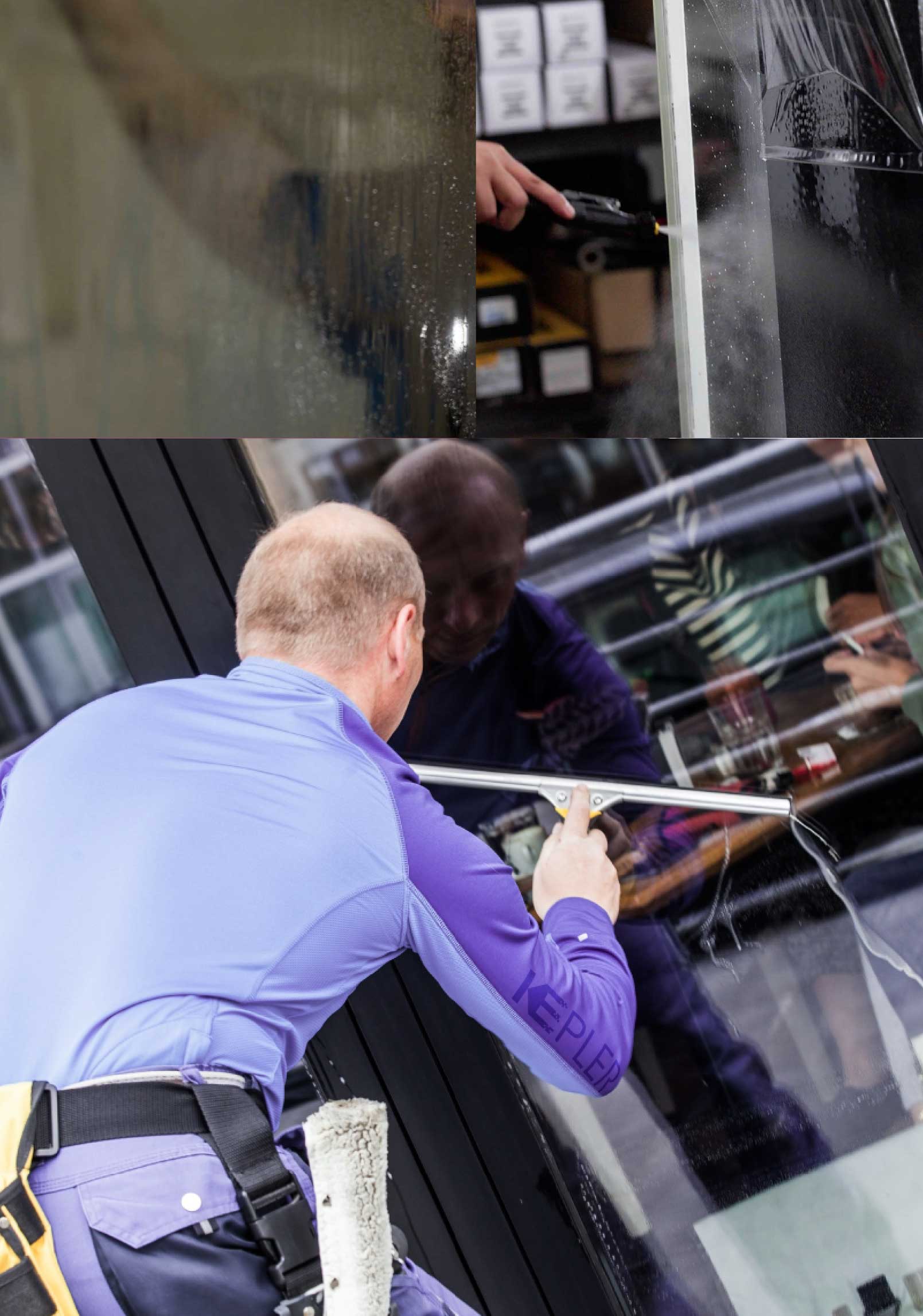 Kepler Professional Applying Anti-Graffiti Window Film to a Dover Shop Front