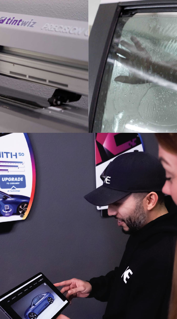 Kepler Dealer Showing Car Window Film Options to Customer in Norfolk, Virginia