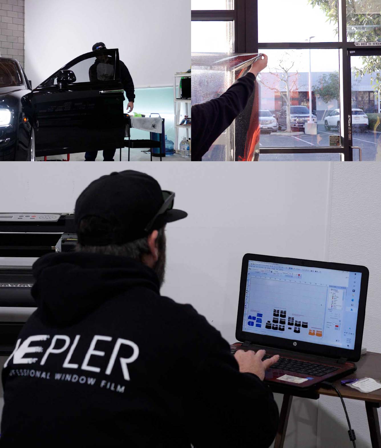 Ceramic Window Tinting Expert Cutting Film in Kyle, Texas