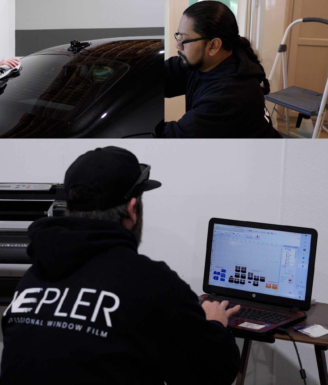 Ceramic Window Tinting Expert Cutting Film in Elmhurst, New York