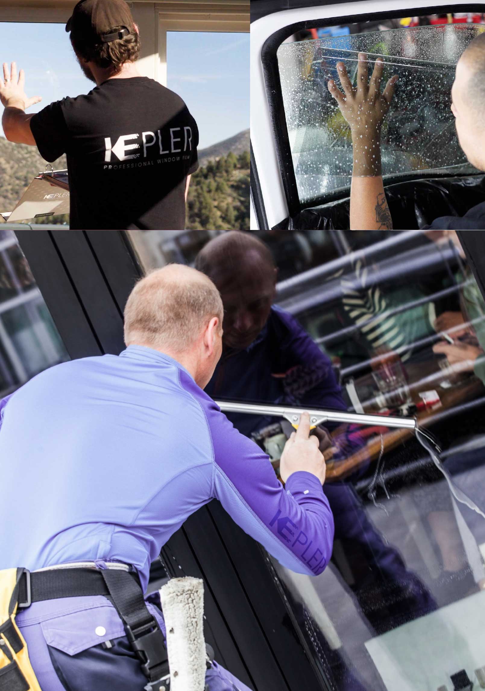 Kepler Professional Applying Anti-Graffiti Window Film to a Irvington Shop Front