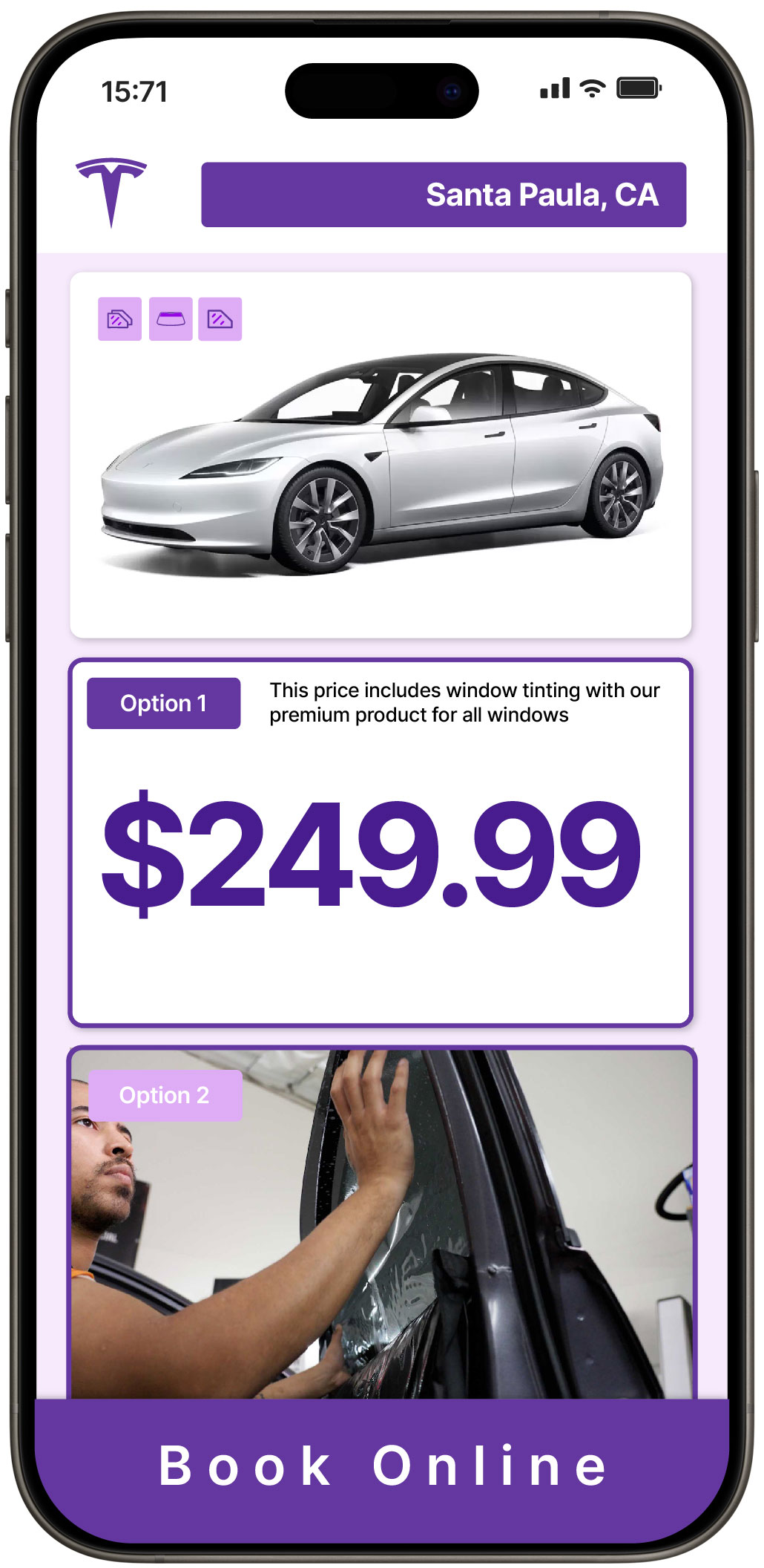 View Reasonable Tesla Window Tinting Rates in Santa Paula, California