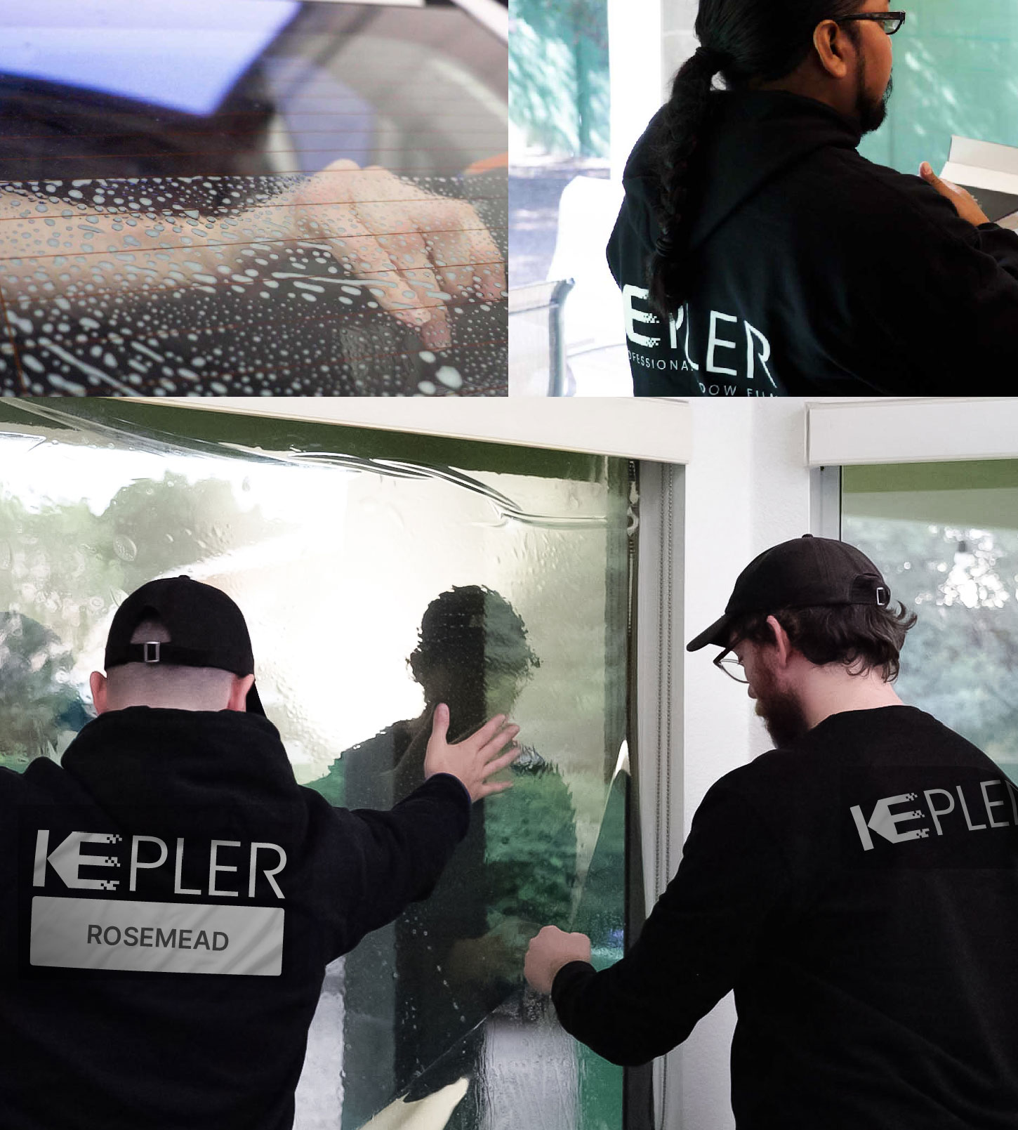 Kepler Technician Applying Advanced Window Tint to Home in Rosemead
