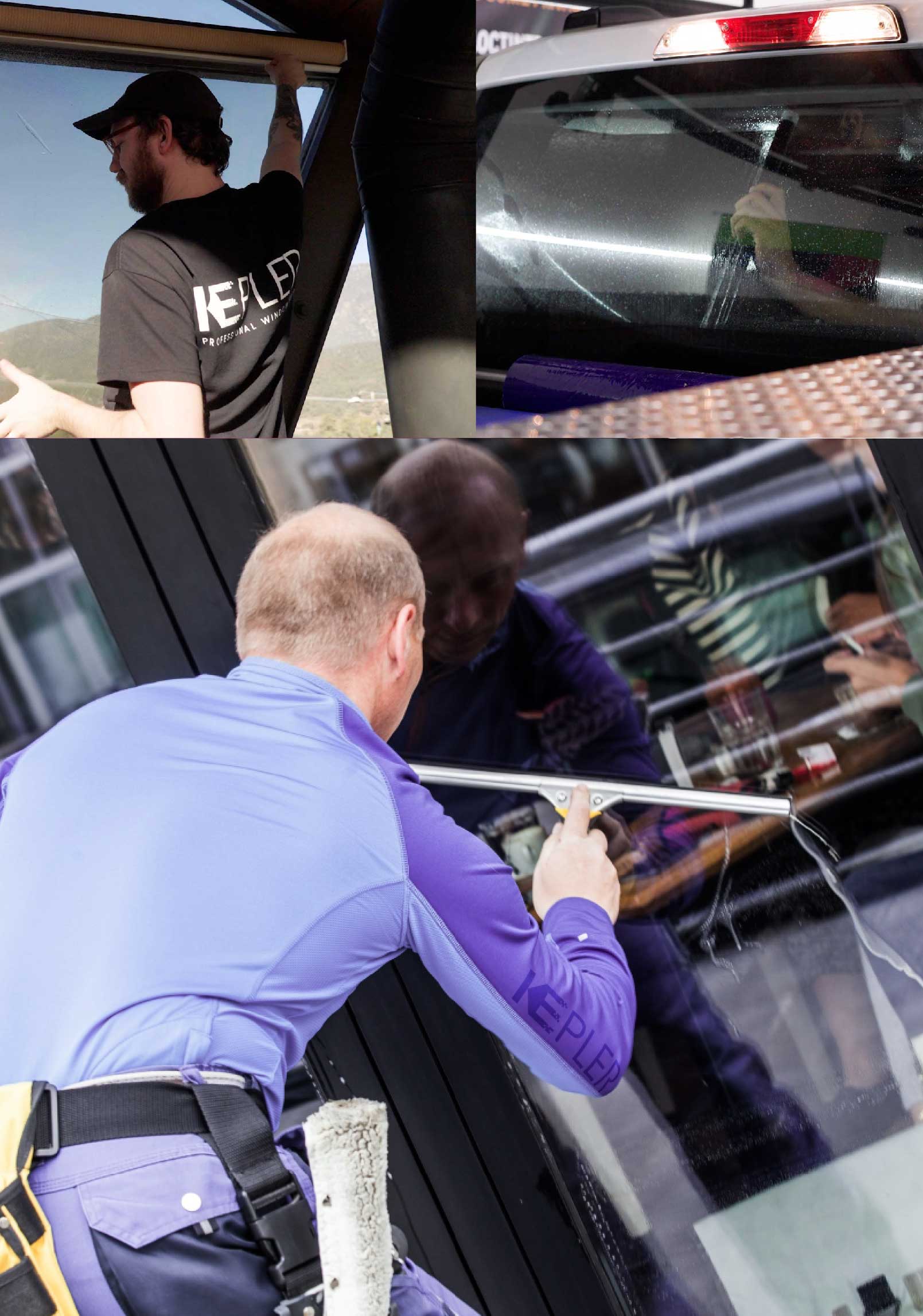 Kepler Skilled Applying Anti-Graffiti Window Film to a Chattanooga Shop Front