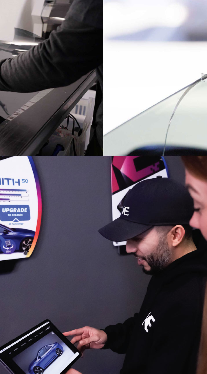Kepler Dealer Showing Car Window Film Options to Customer in Atascadero, California