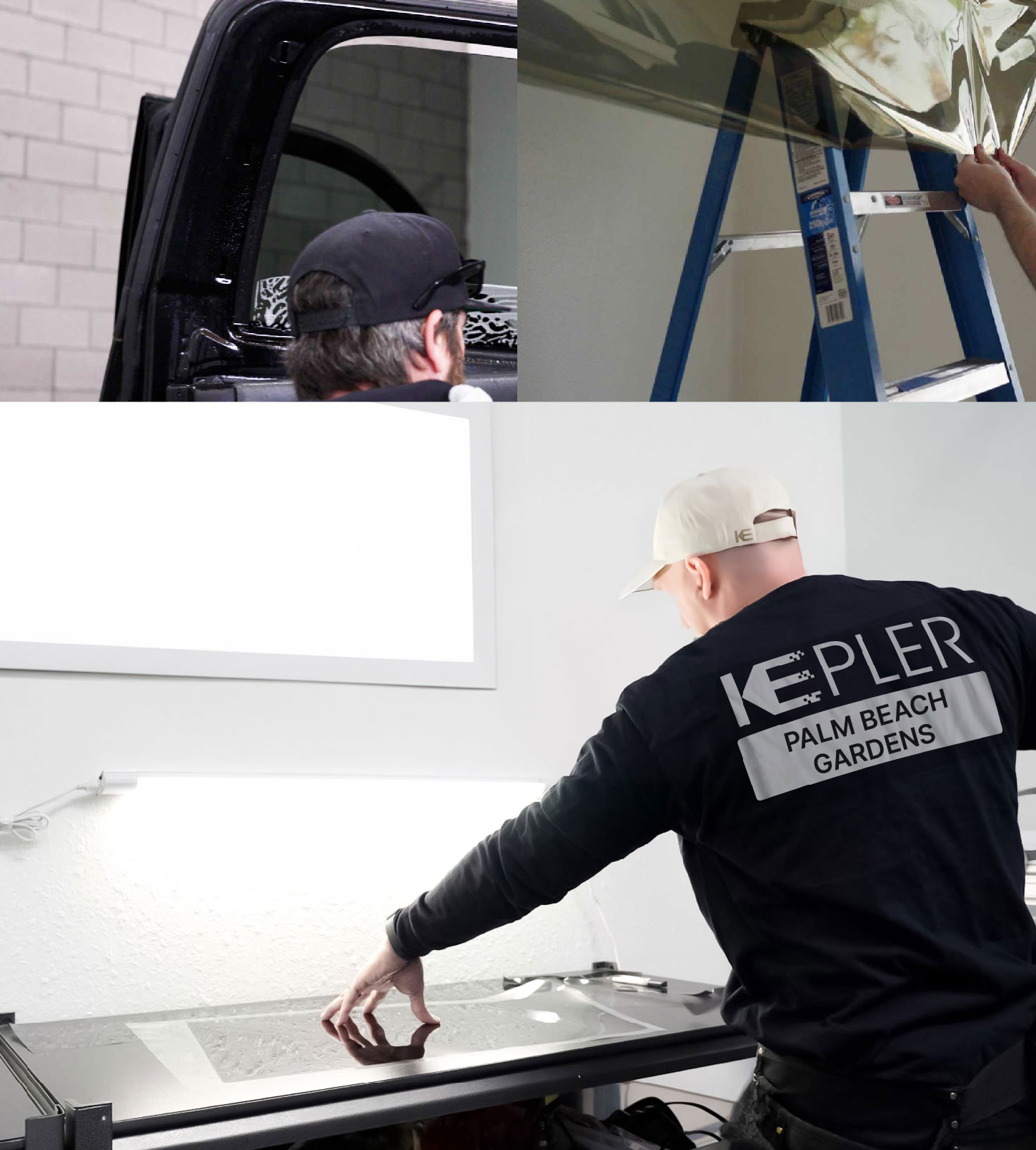 Window Tinting Specialist Cutting Film in Palm Beach Gardens, Florida