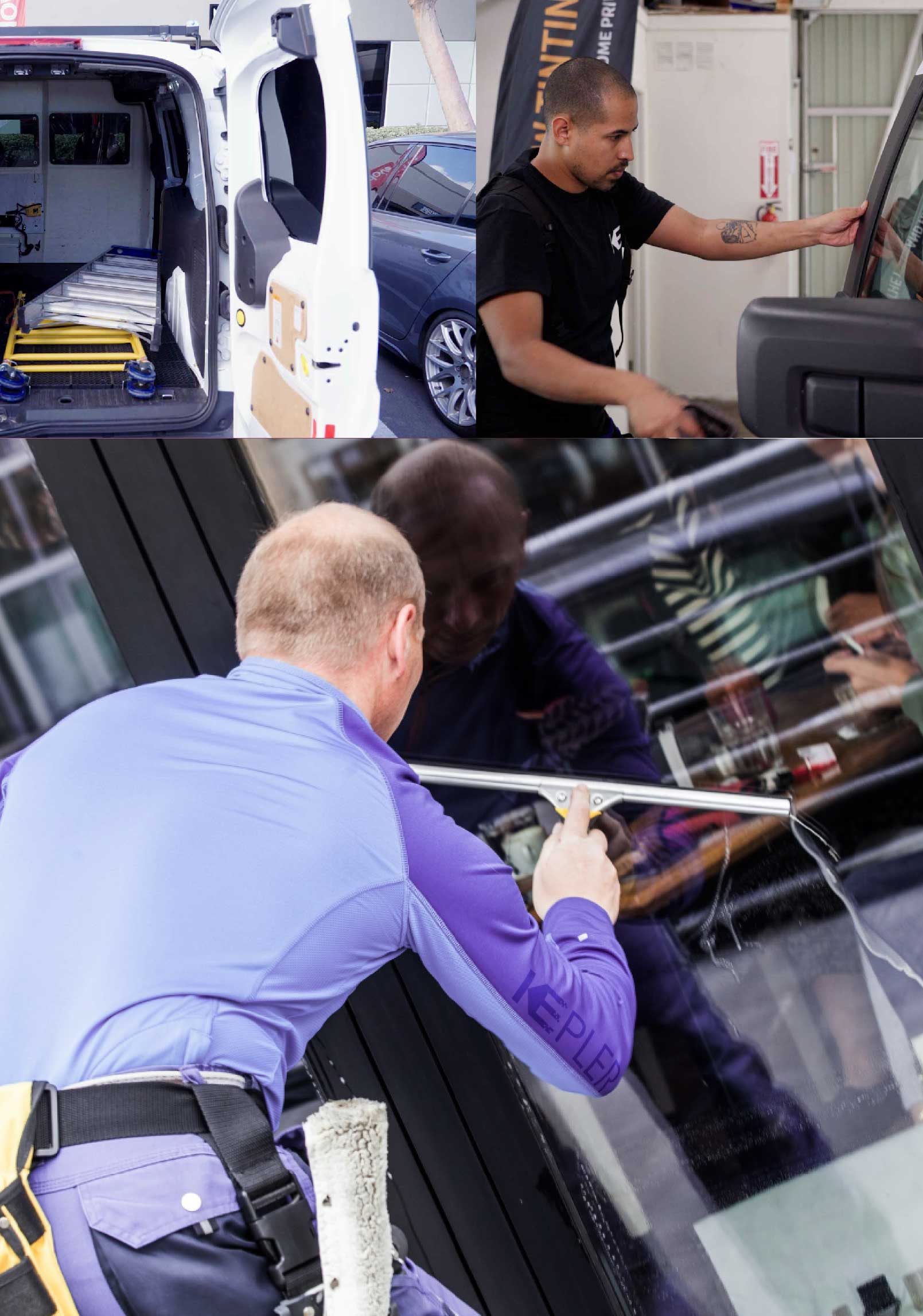 Kepler Professional Applying Anti-Graffiti Window Film to a Manchester Shop Front