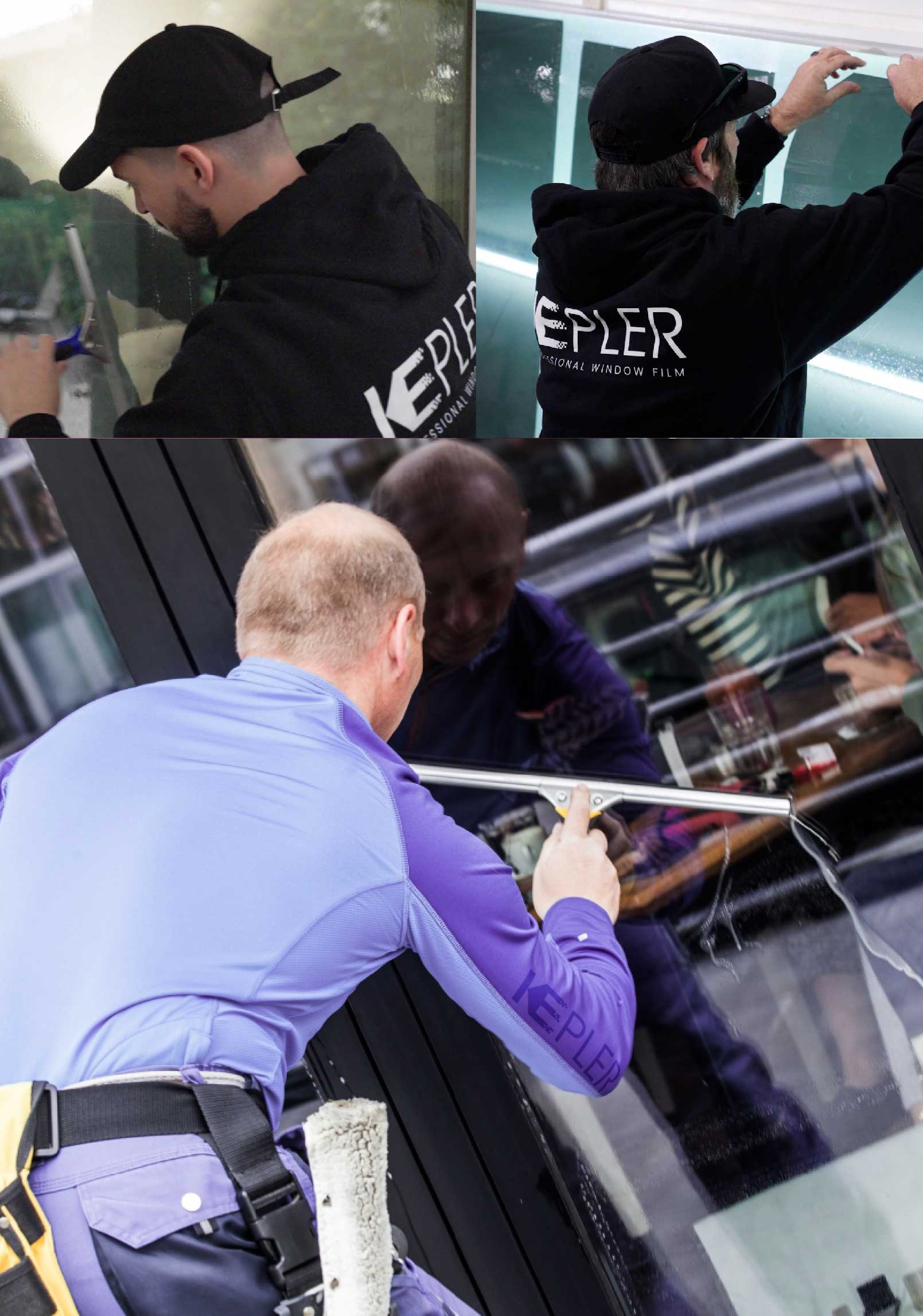 Kepler Skilled Applying Anti-Graffiti Window Film to a Bozeman Shop Front