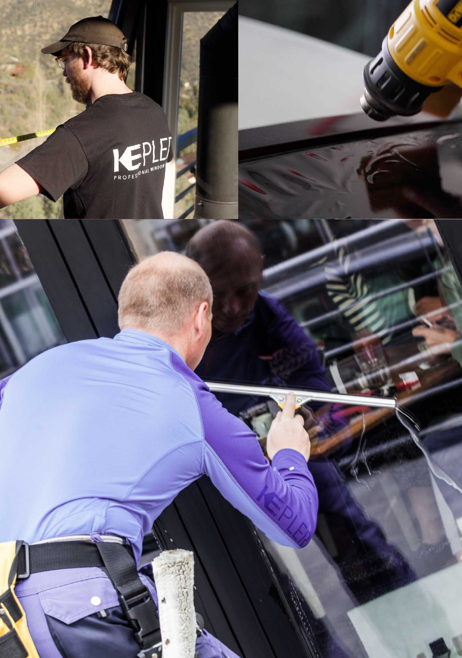 Kepler Professional Applying Anti-Graffiti Window Film to a Fallbrook Shop Front