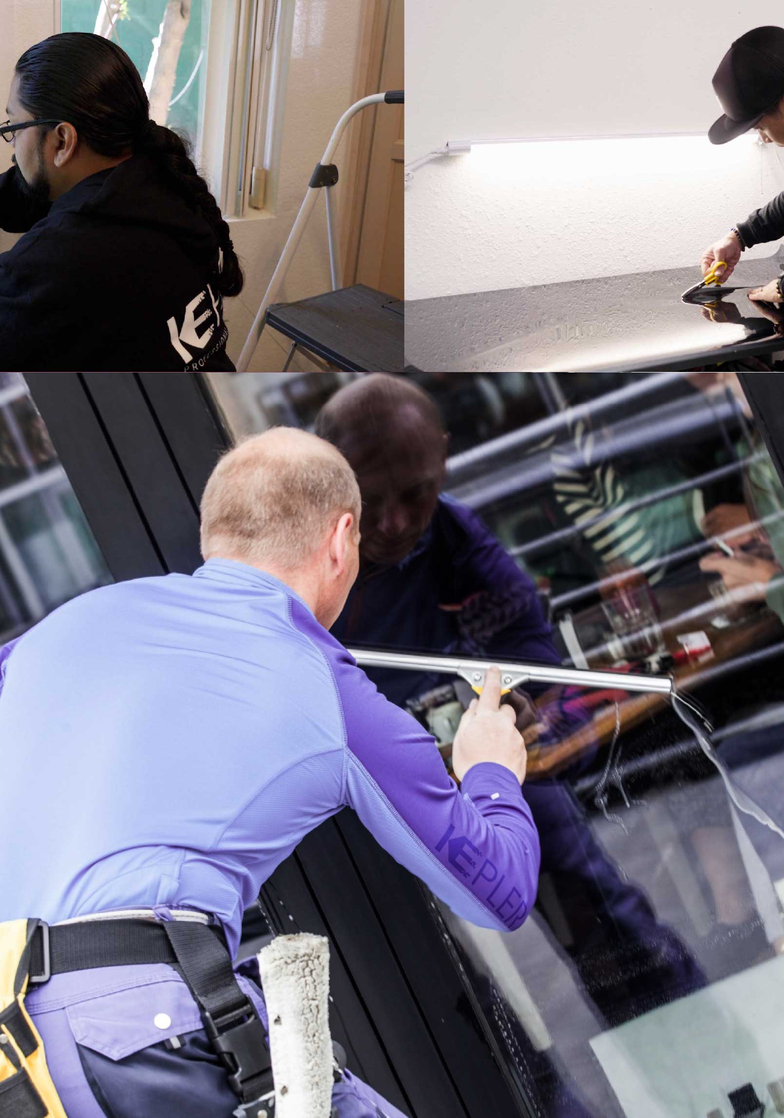 Kepler Expert Applying Anti-Graffiti Window Film to a Temple City Shop Front