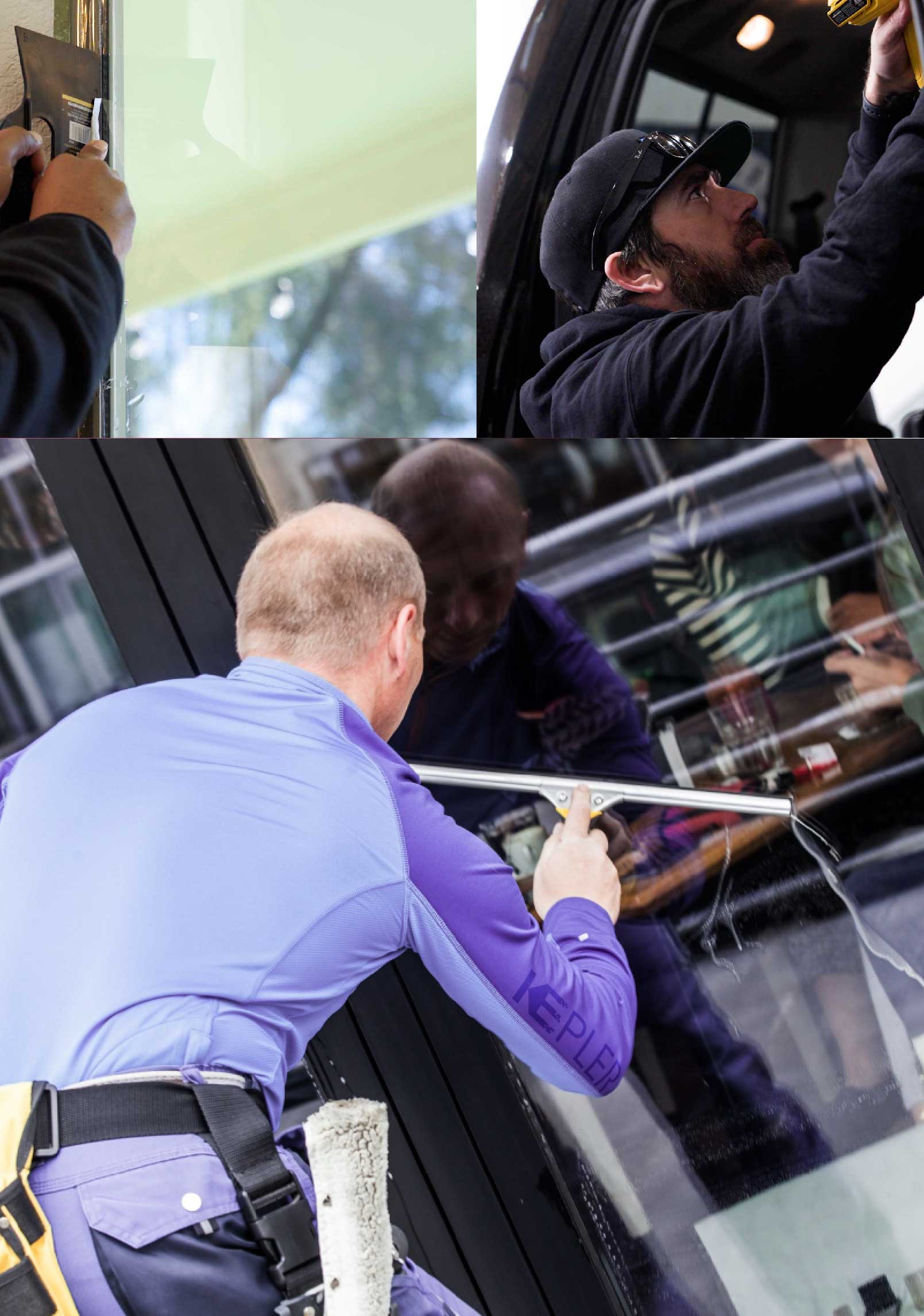 Kepler Professional Applying Anti-Graffiti Window Film to a North Richland Hills Shop Front