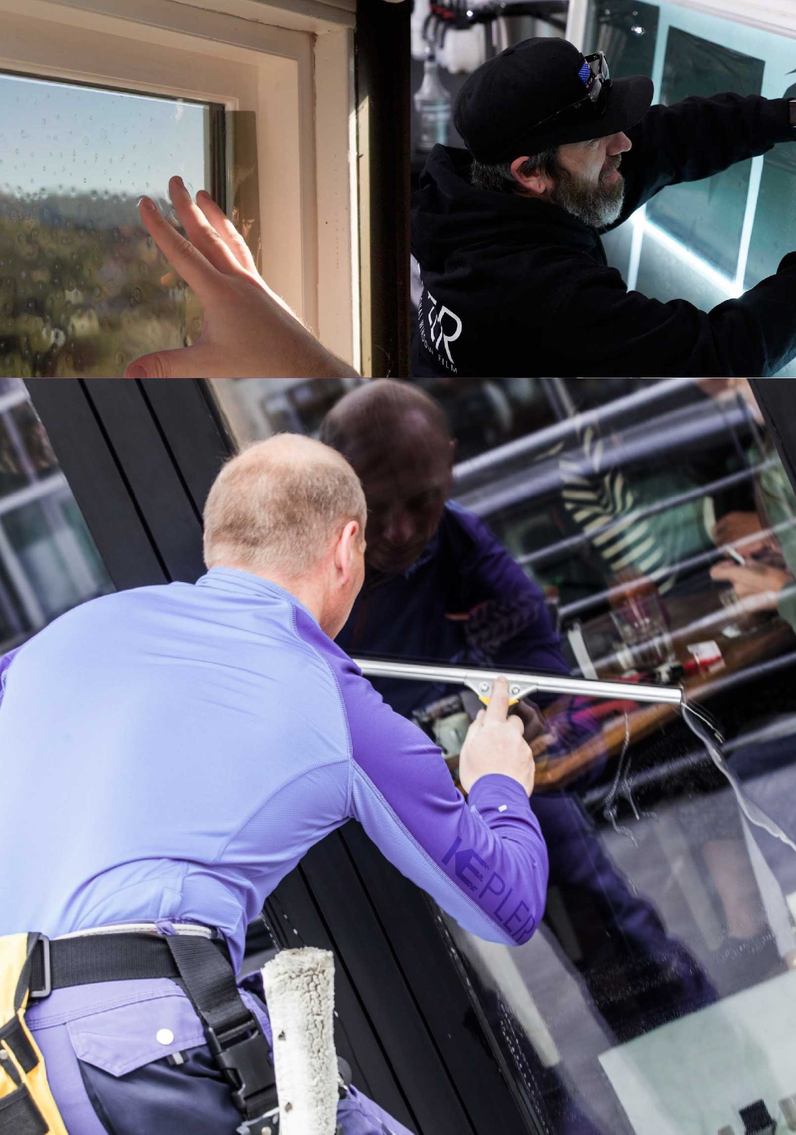 Kepler Expert Applying Anti-Graffiti Window Film to a Hamtramck Shop Front