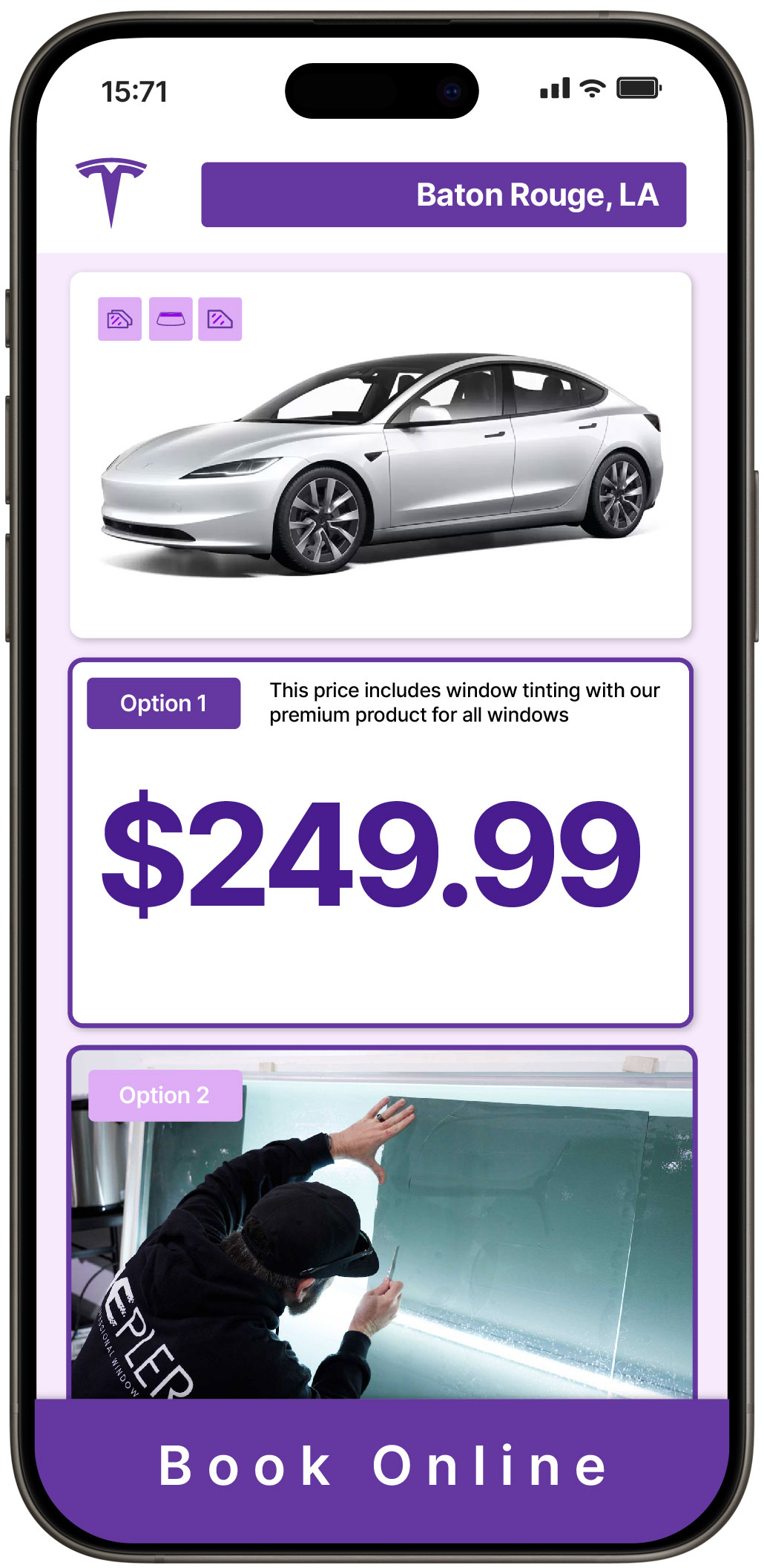 View Affordable Tesla Window Tinting Rates in Baton Rouge, Louisiana