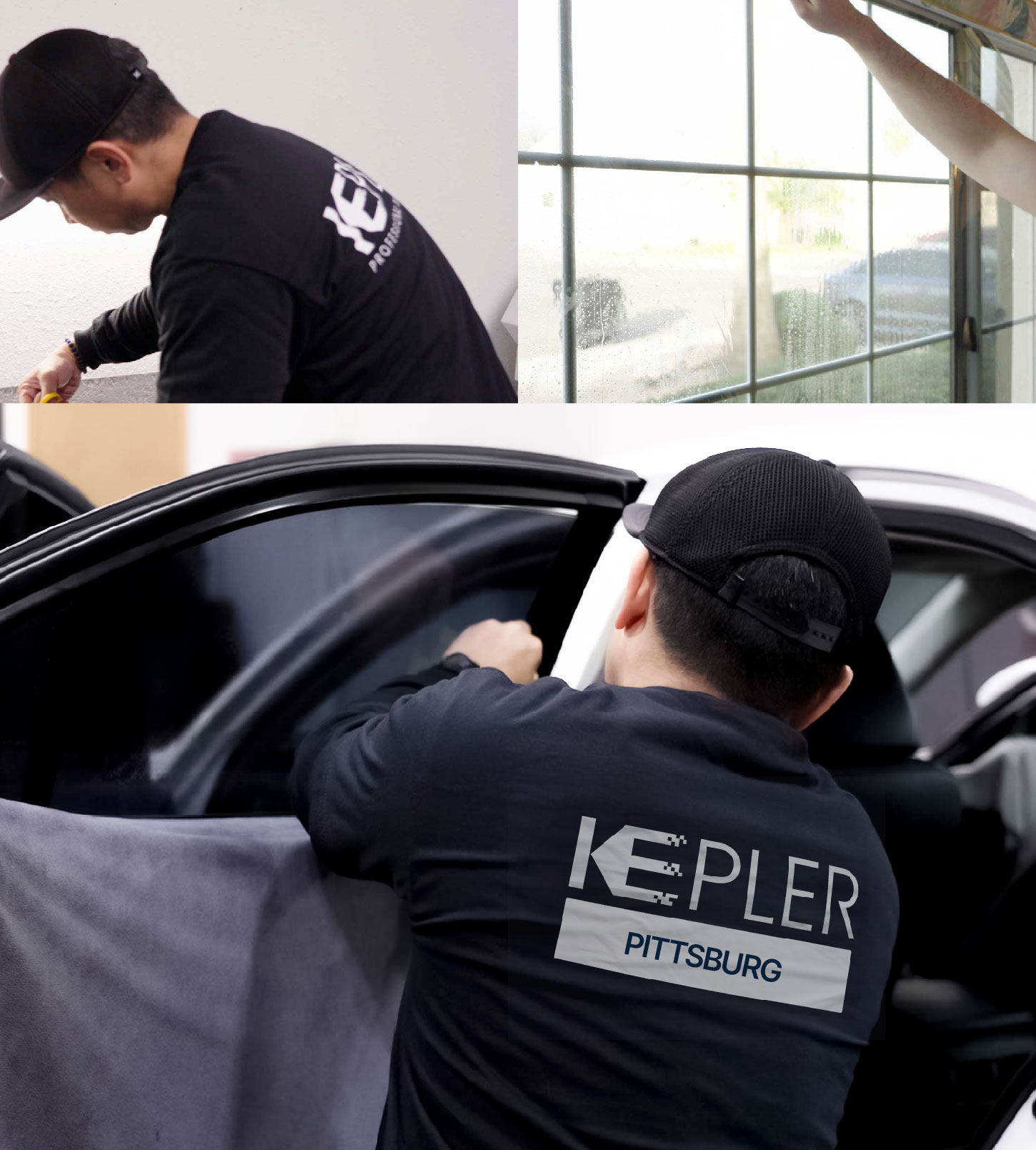 Automotive Window Tinting Expert Applying Film in Pittsburg, California