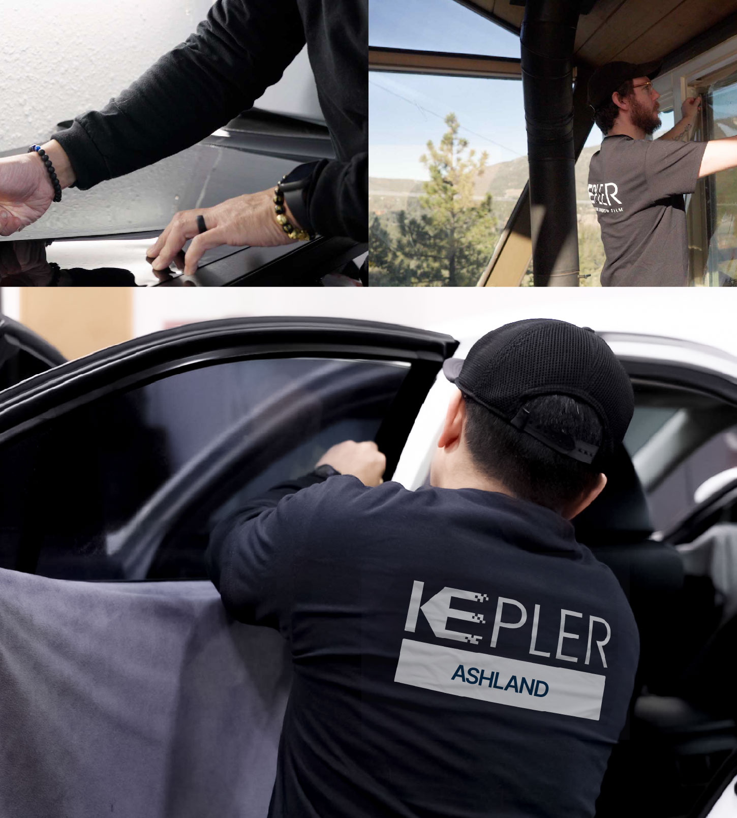 Automotive Window Tinting Expert Applying Film in Ashland, Kentucky