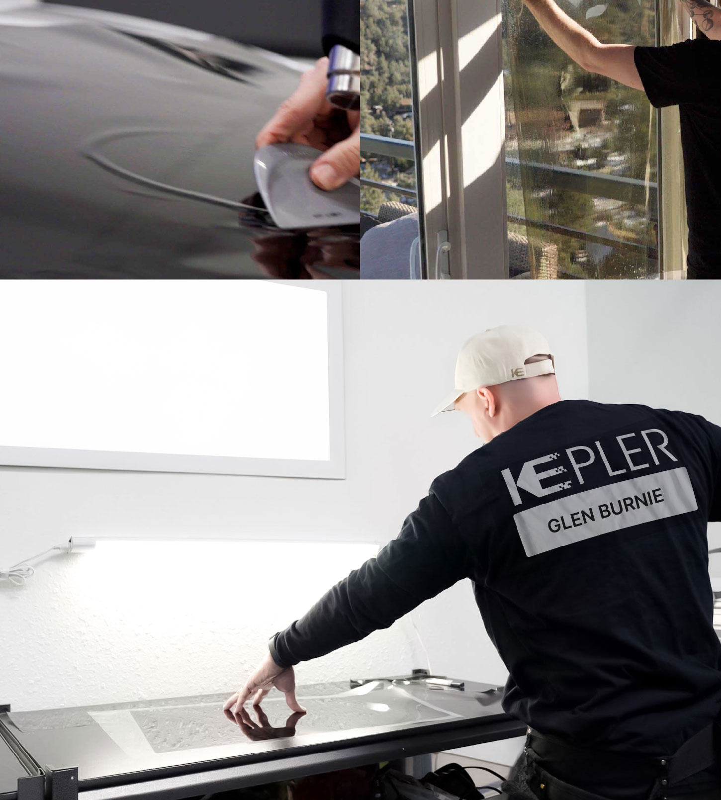 Window Tinting Specialist Cutting Film in Glen Burnie, Maryland