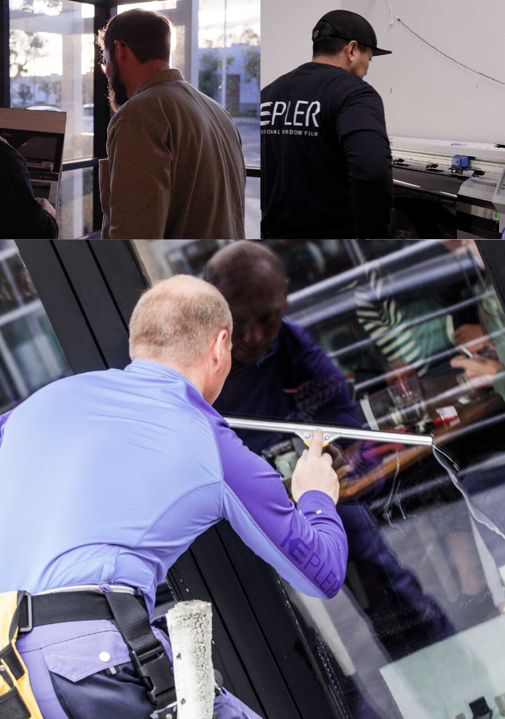 Kepler Skilled Applying Anti-Graffiti Window Film to a Huntington Shop Front