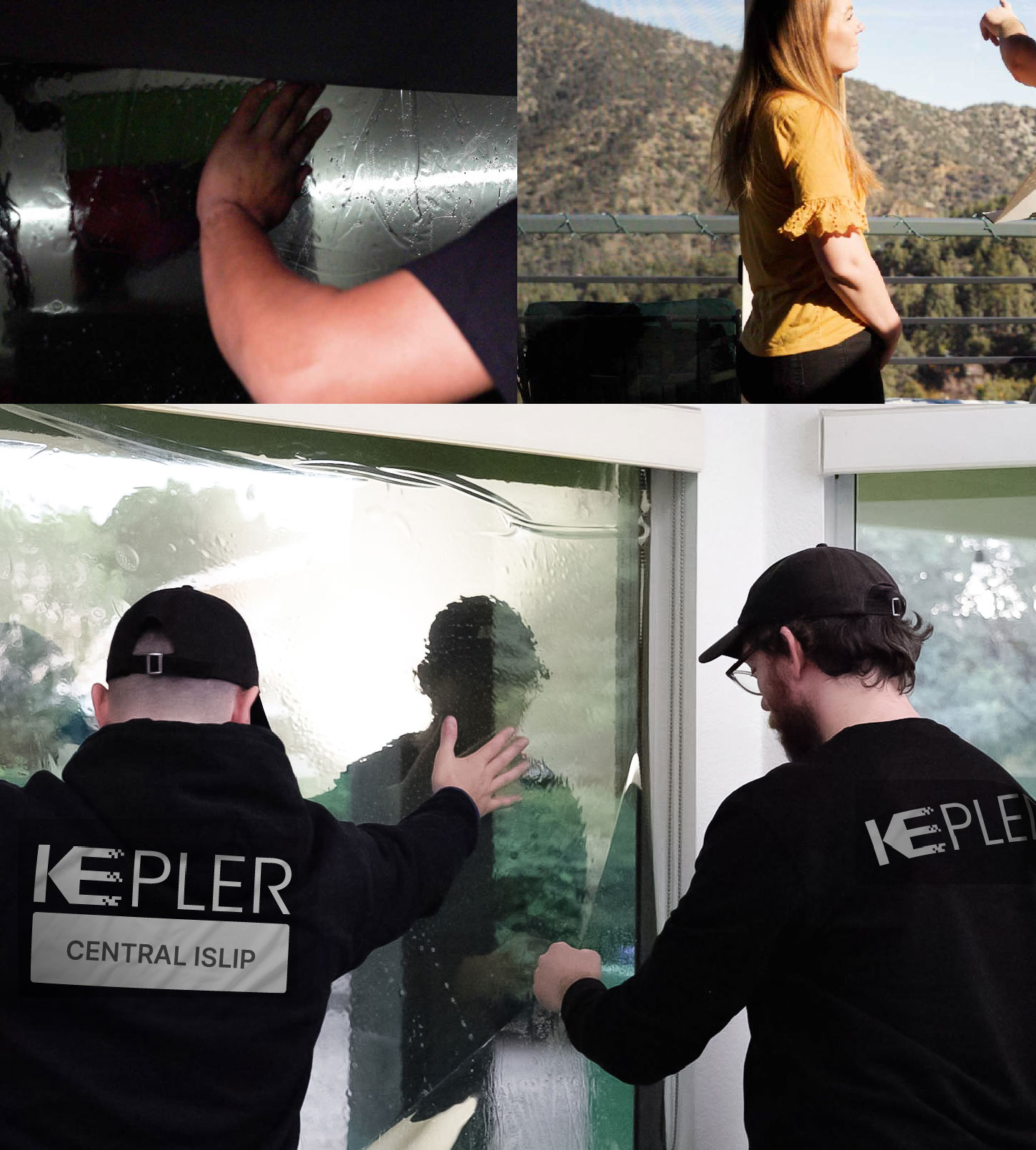 Kepler Technician Fitting Advanced Window Tint to Home in Central Islip