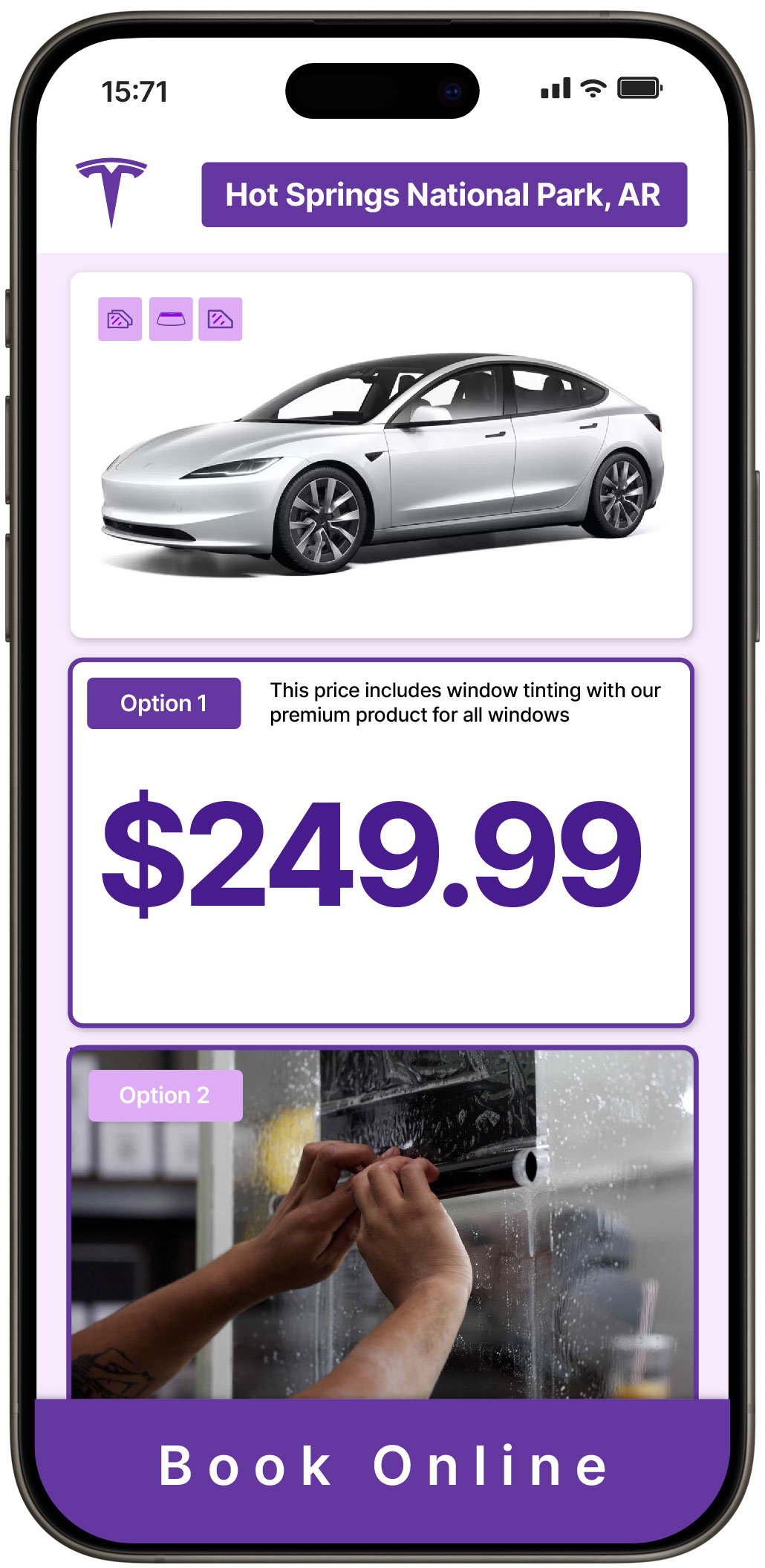 View Competitive Tesla Window Tinting Prices in Hot Springs National Park, Arkansas