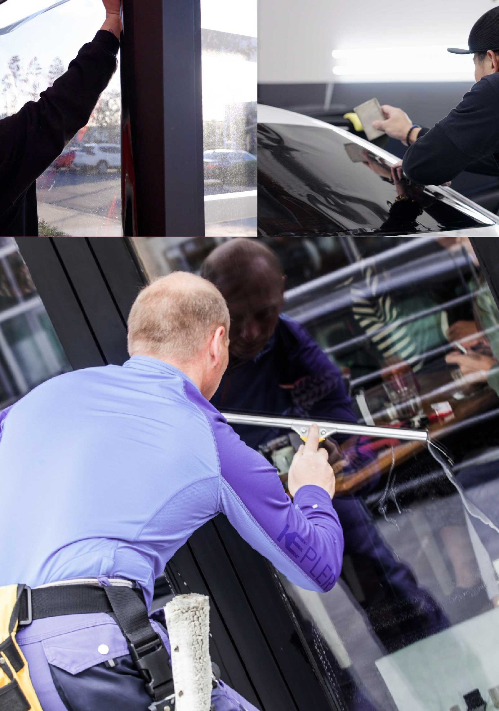 Kepler Skilled Applying Anti-Graffiti Window Film to a Sylvania Shop Front